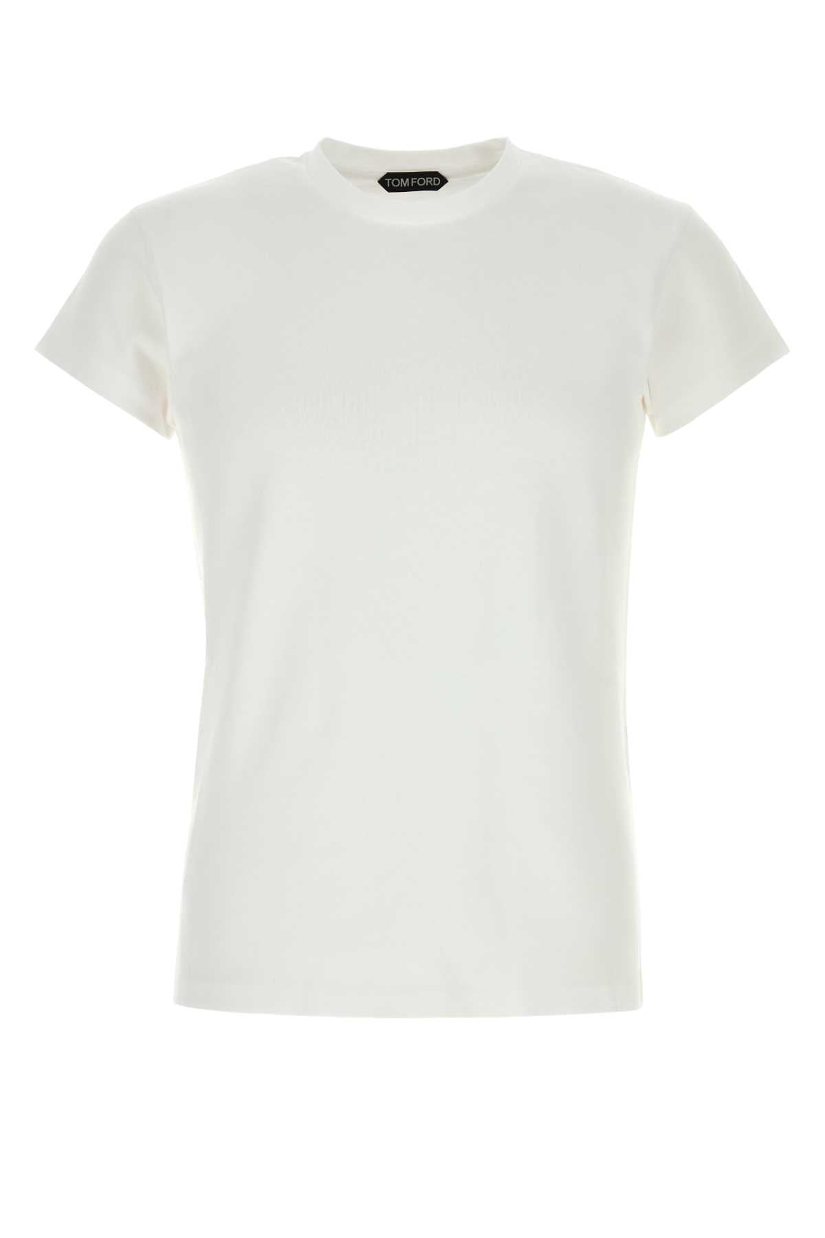 Tom Ford Men White Cotton T-Shirt TOM FORD