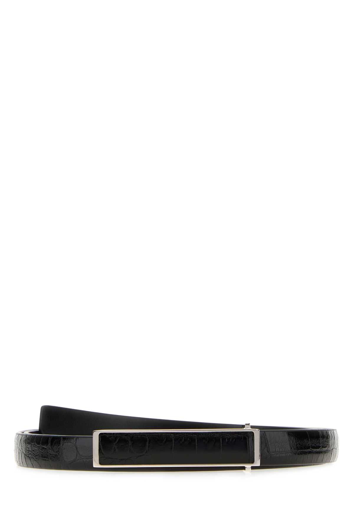 Tom Ford Men Black Leather Reversible Belt
