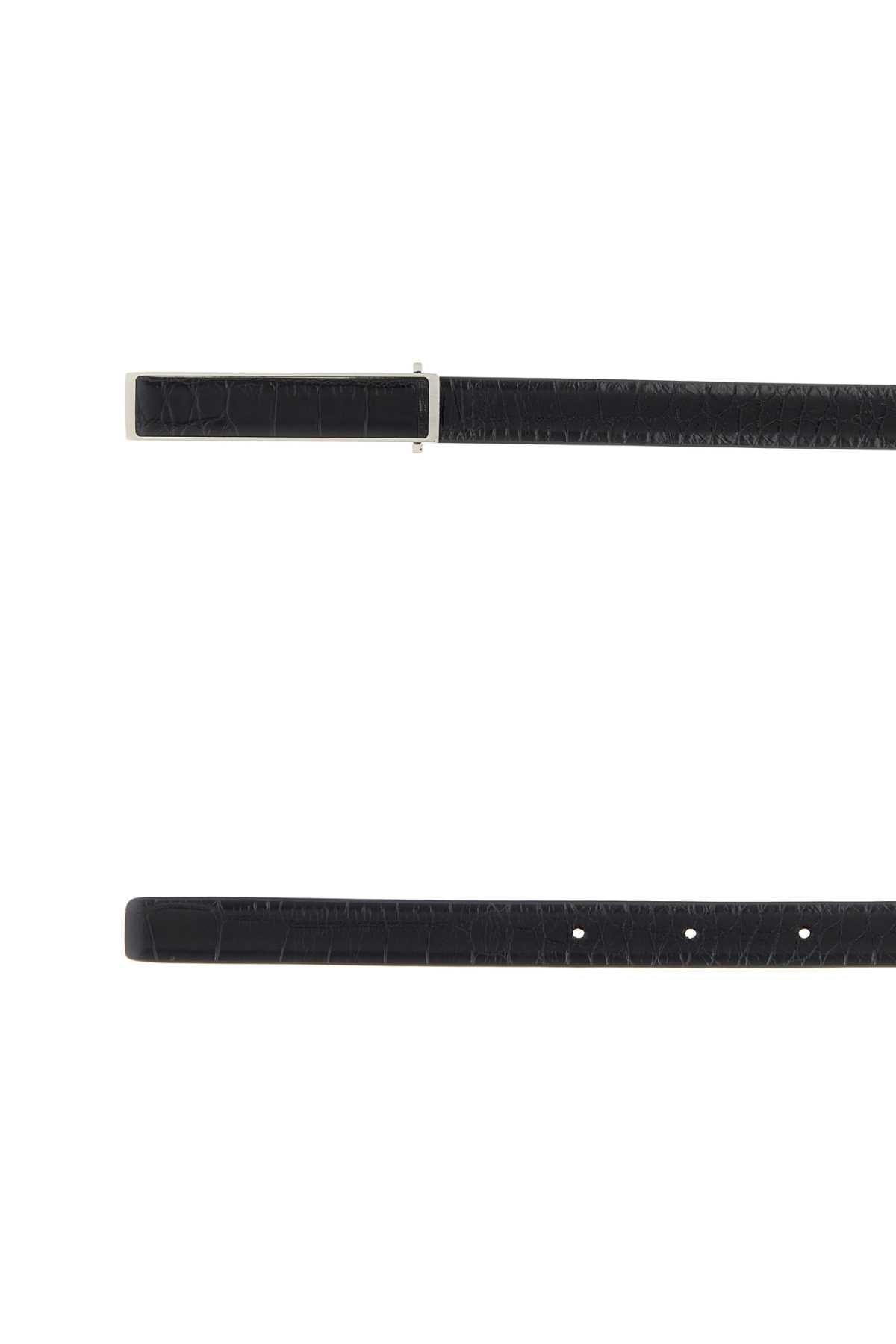 Tom Ford Men Black Leather Reversible Belt