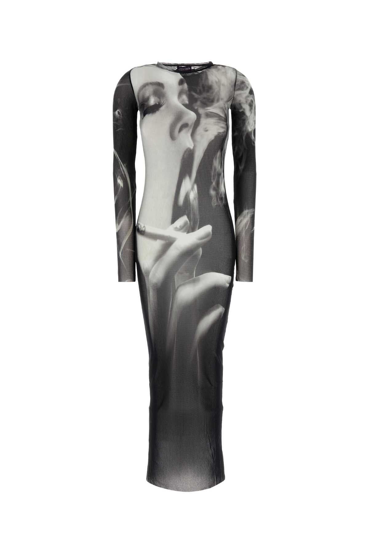Jean Paul Gaultier Women Mesh Long Dress Printed Smoking Women JEAN PAUL GAULTIER