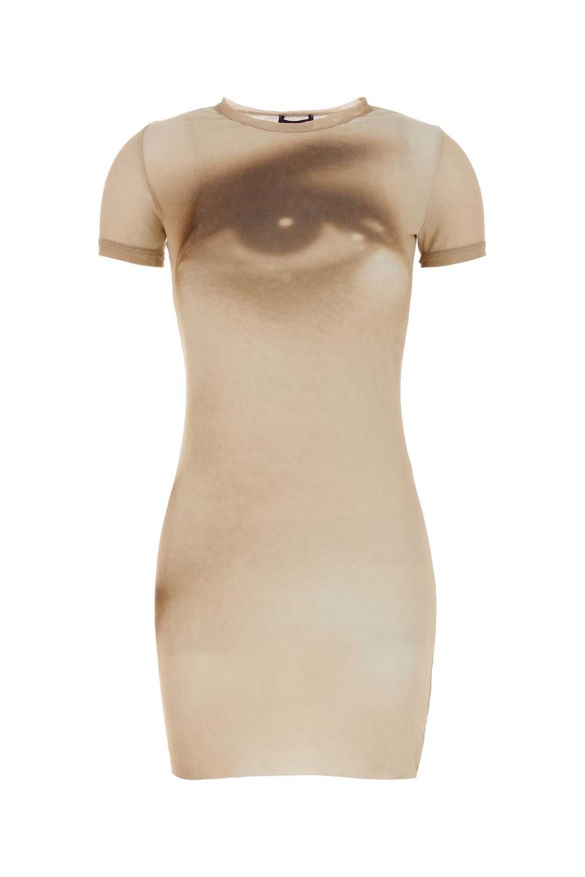 Jean Paul Gaultier Women Mesh Short Dress Printed Face JEAN PAUL GAULTIER