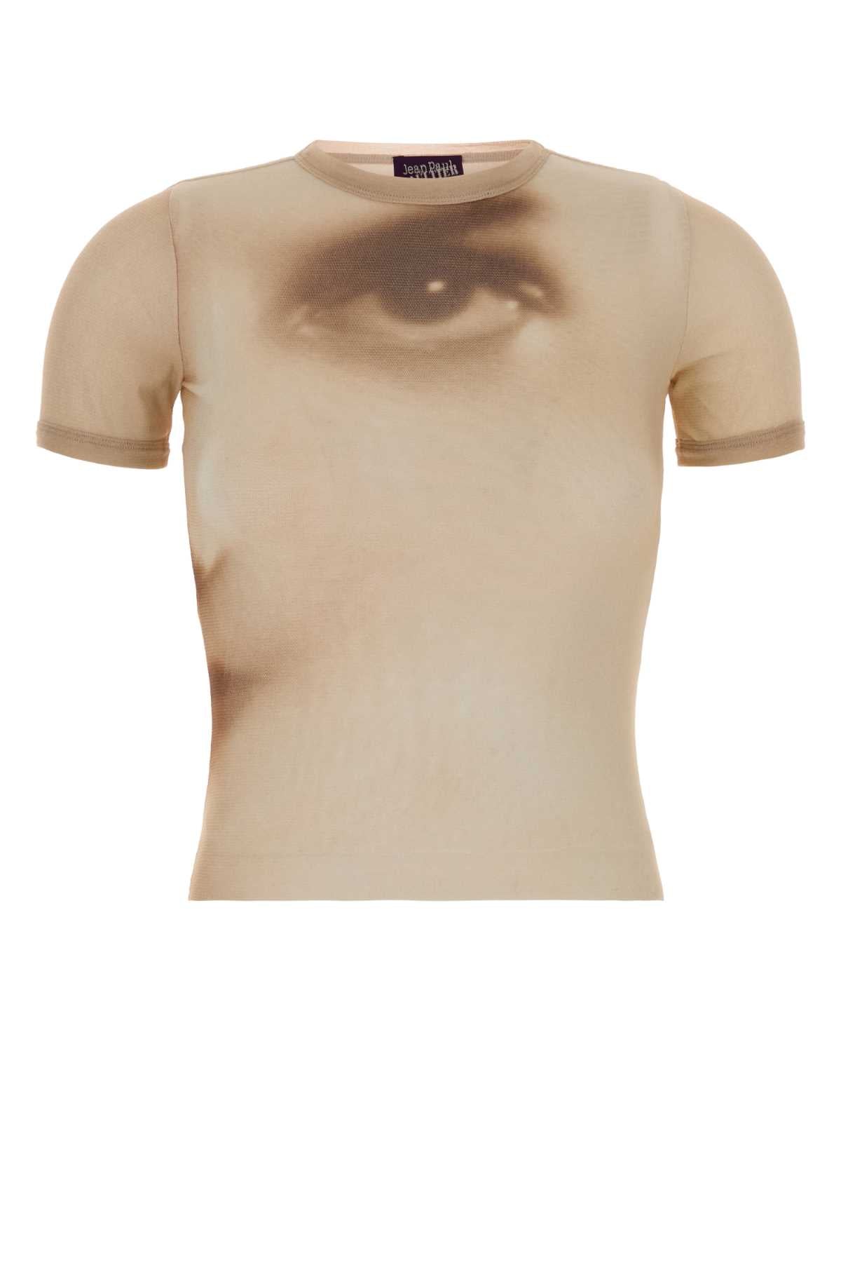 Jean Paul Gaultier Women Mesh Baby Tee Printed Face JEAN PAUL GAULTIER