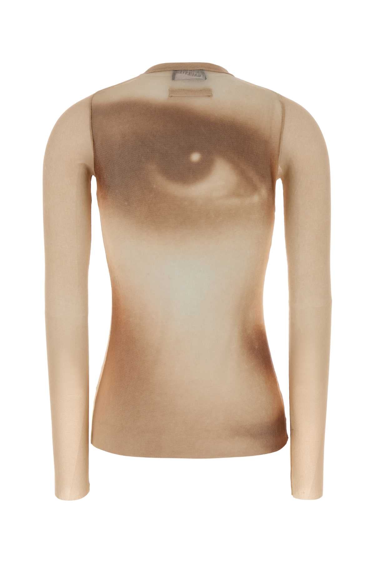 Jean Paul Gaultier Women Mesh Long Sleeves Top Printed Face JEAN PAUL GAULTIER