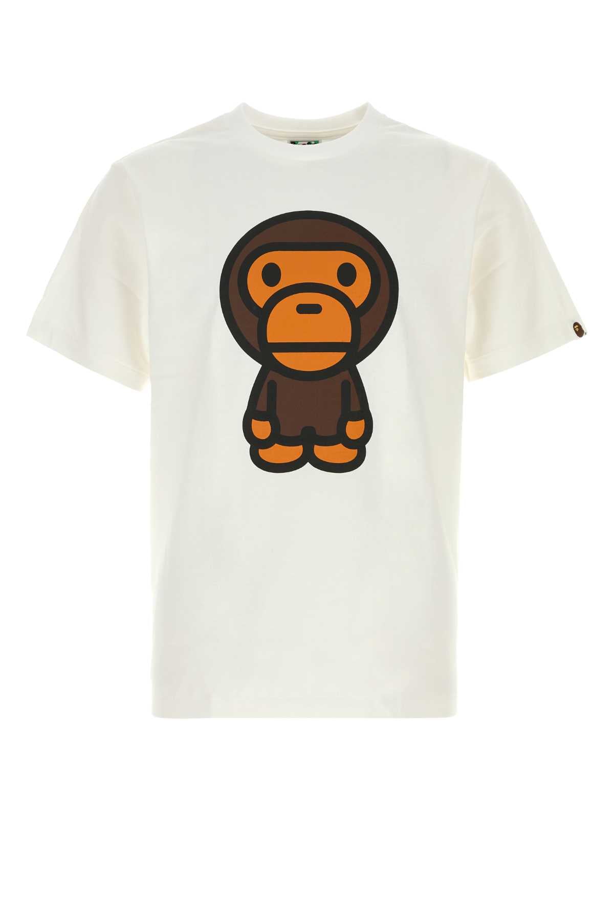 Bape Men White Cotton T-Shirt BAPE