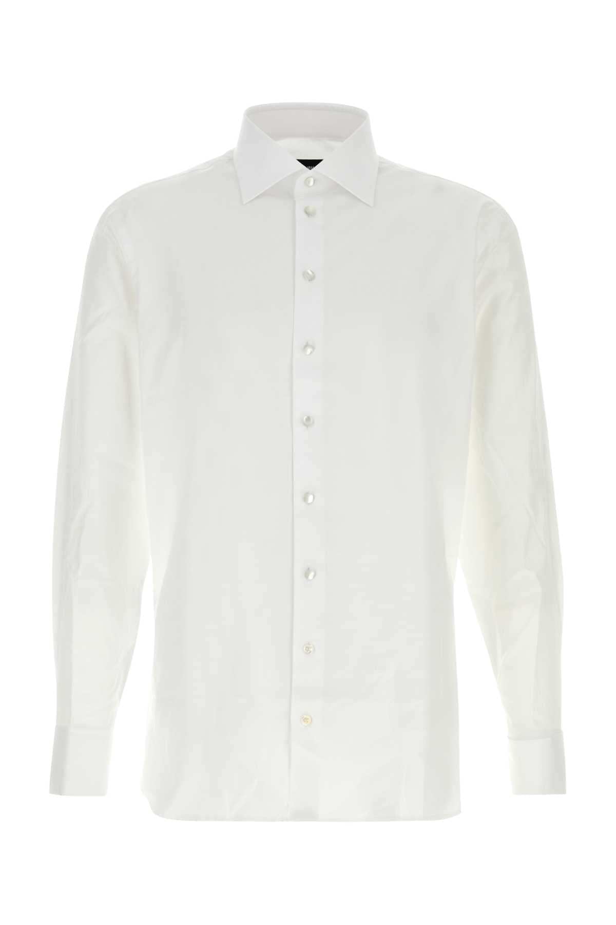 Giorgio Armani Men White Cotton Shirt GIORGIO ARMANI