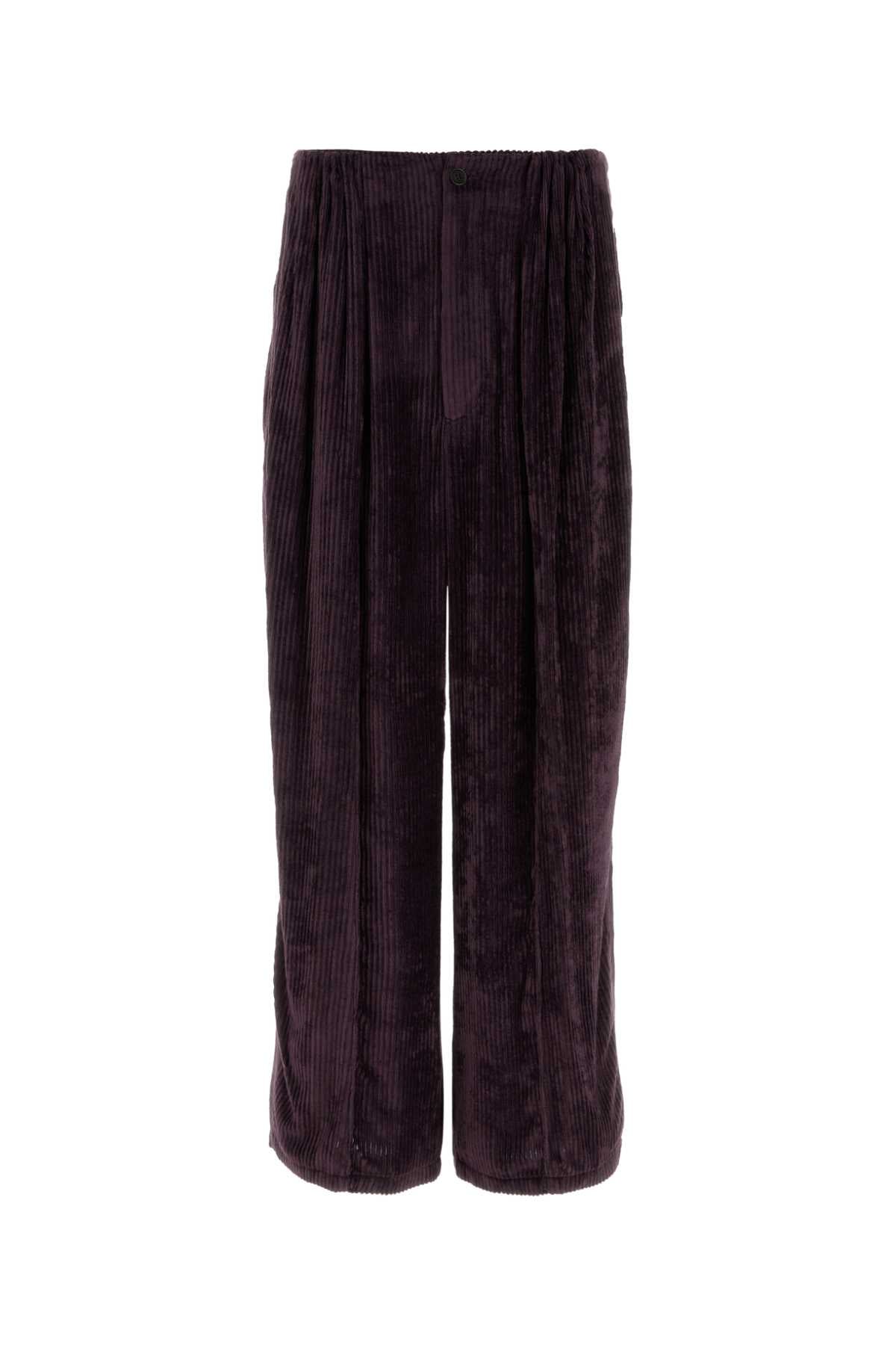 Giorgio Armani Men Purple Corduroy Wide-Leg Pant GIORGIO ARMANI