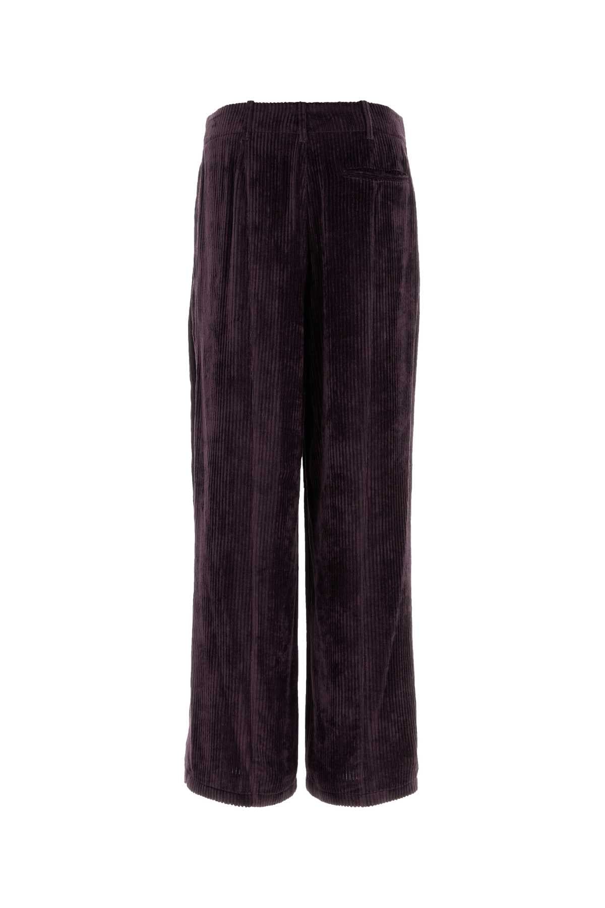 Giorgio Armani Men Purple Corduroy Wide-Leg Pant GIORGIO ARMANI