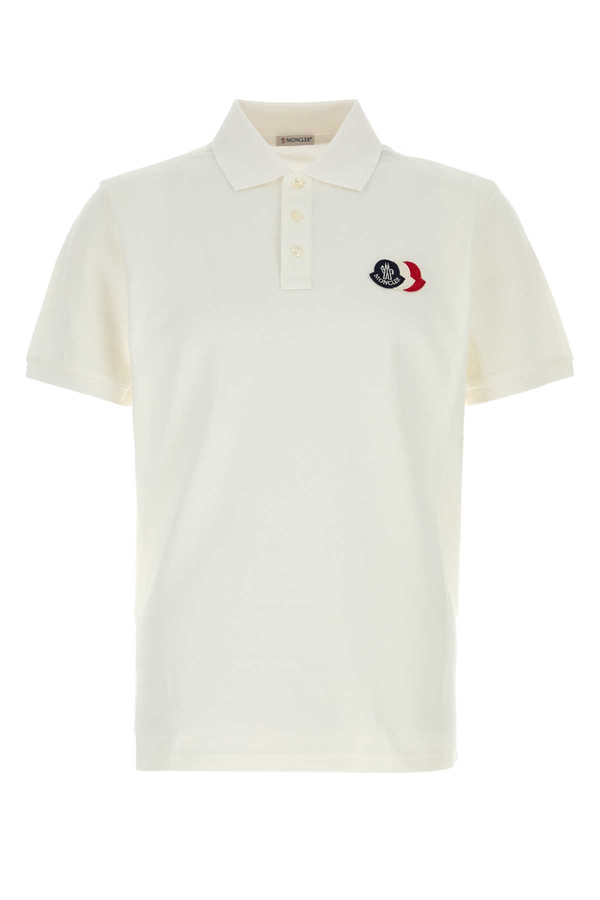 Moncler Men White Piquet Polo Shirt MONCLER