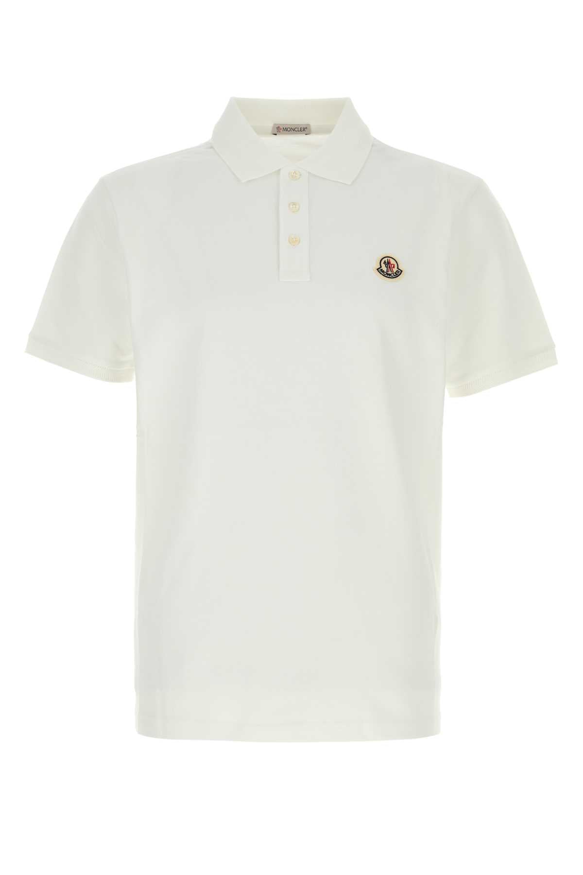 Moncler Men White Piquet Polo Shirt MONCLER