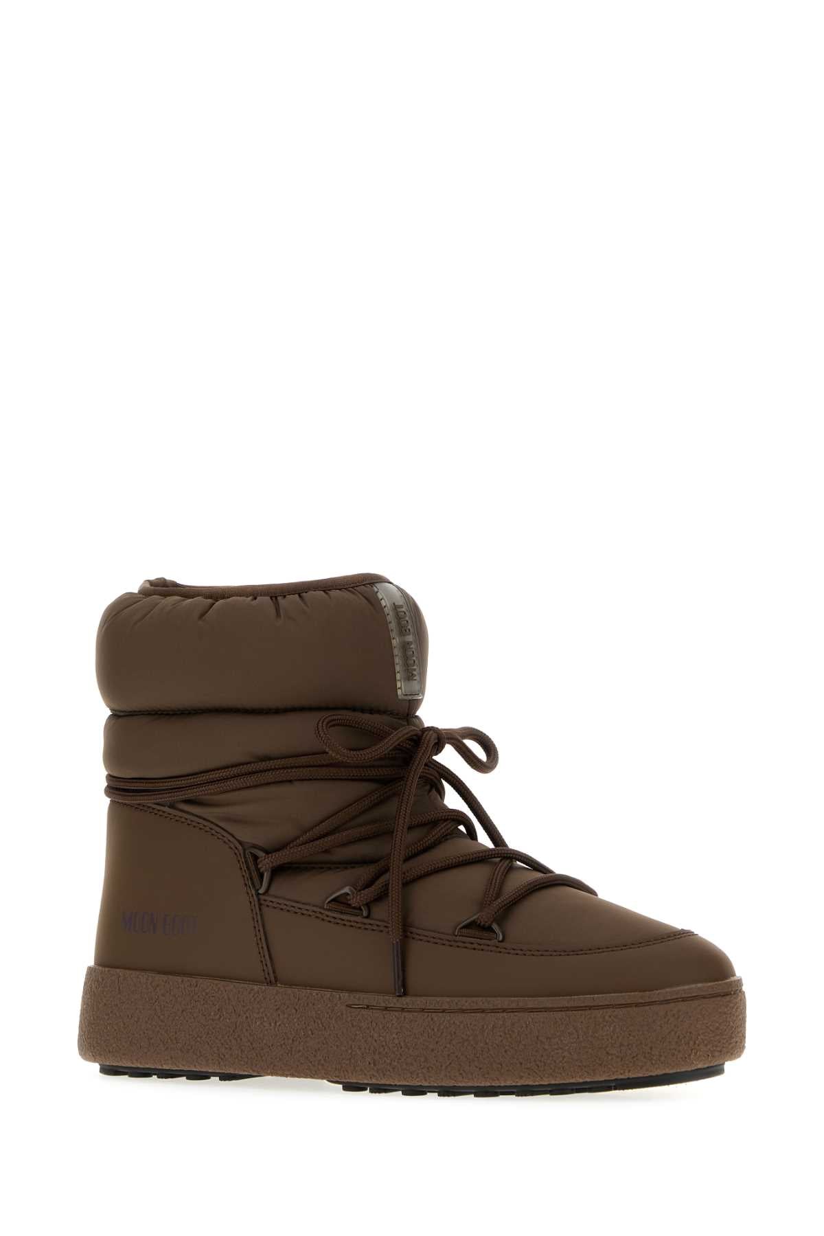 Moon Boot Unisex Brown Fabric Synthetic Leather Ltrack Low Ankle Boots MOON BOOT