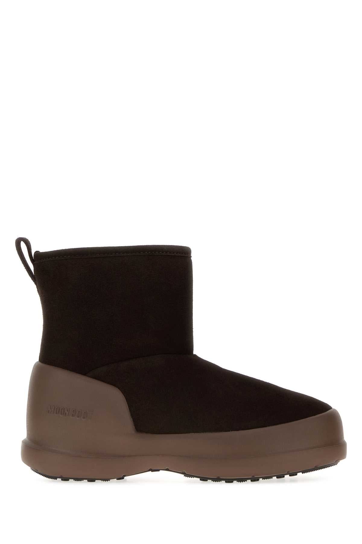 Moon Boot Unisex Dark Brown Suede Mezzaluna Mid Ankle Boots MOON BOOT
