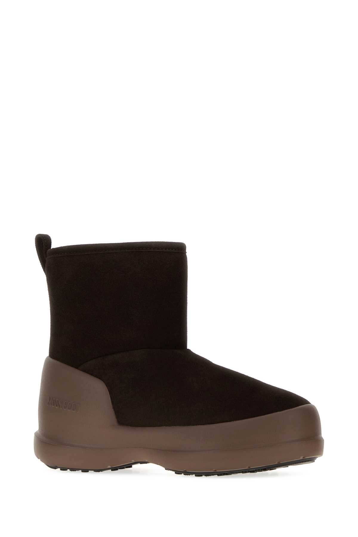Moon Boot Unisex Dark Brown Suede Mezzaluna Mid Ankle Boots MOON BOOT