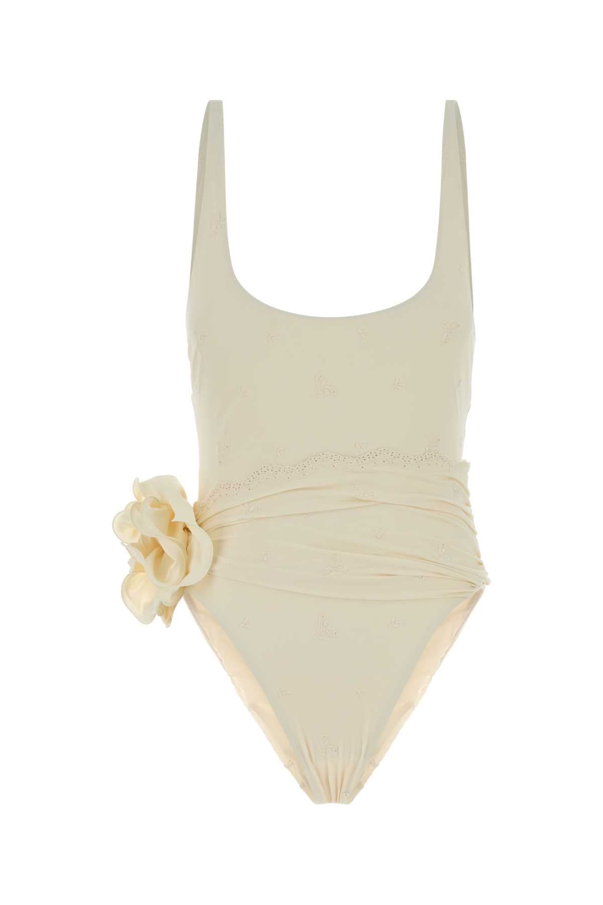 Magda Butrym Women Cream Stretch Nylon Blend Swimsuit MAGDA BUTRYM