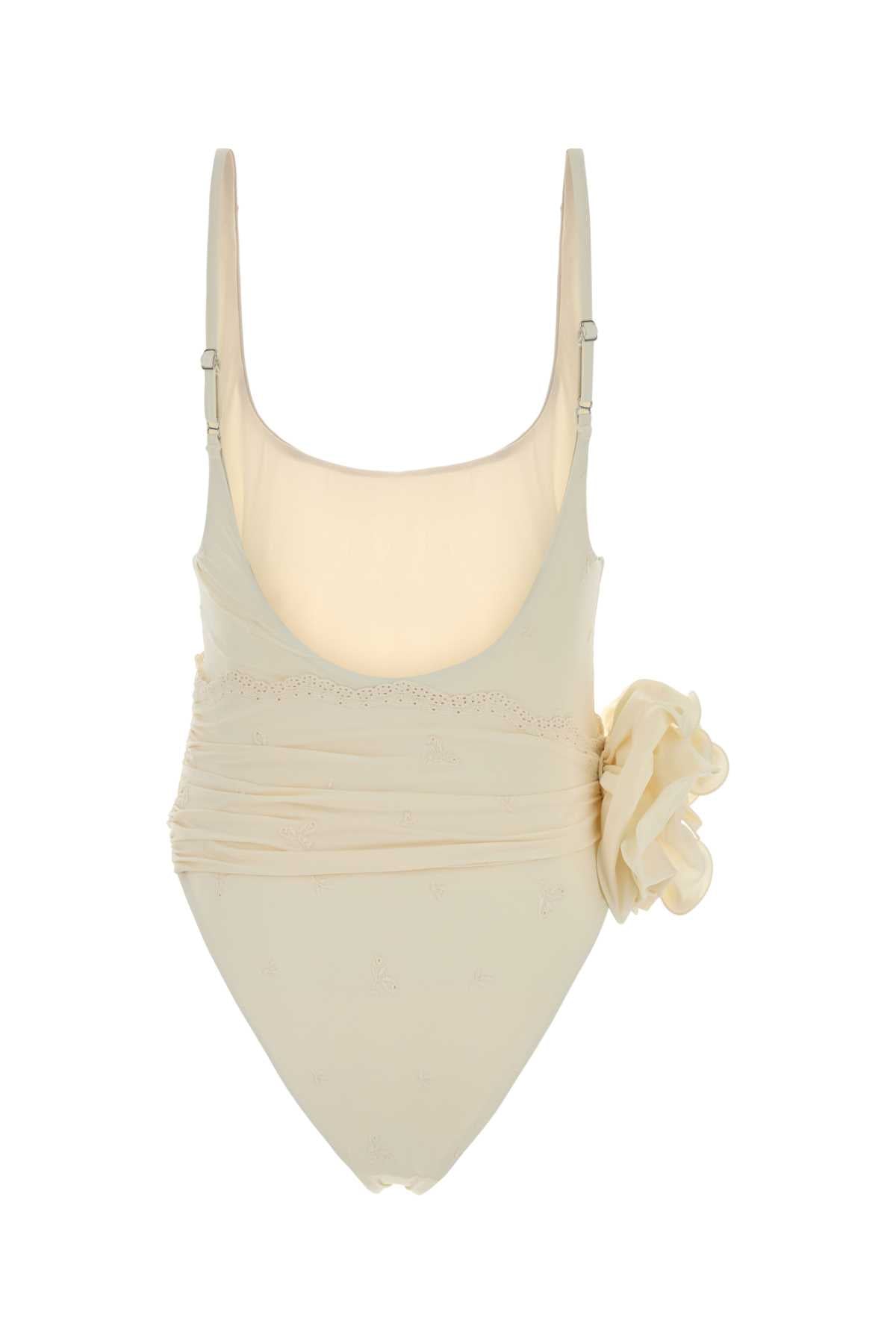 Magda Butrym Women Cream Stretch Nylon Blend Swimsuit MAGDA BUTRYM