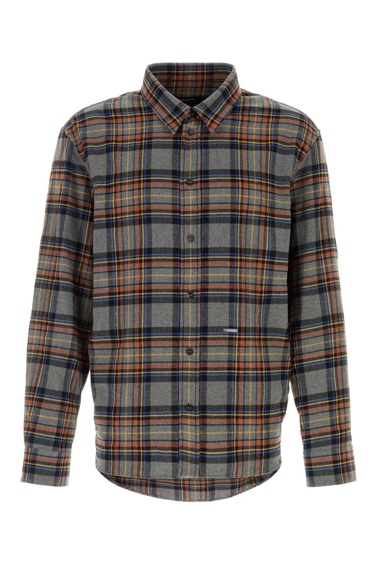 Dsquared Men Embroidered Flannel Shirt DSQUARED2