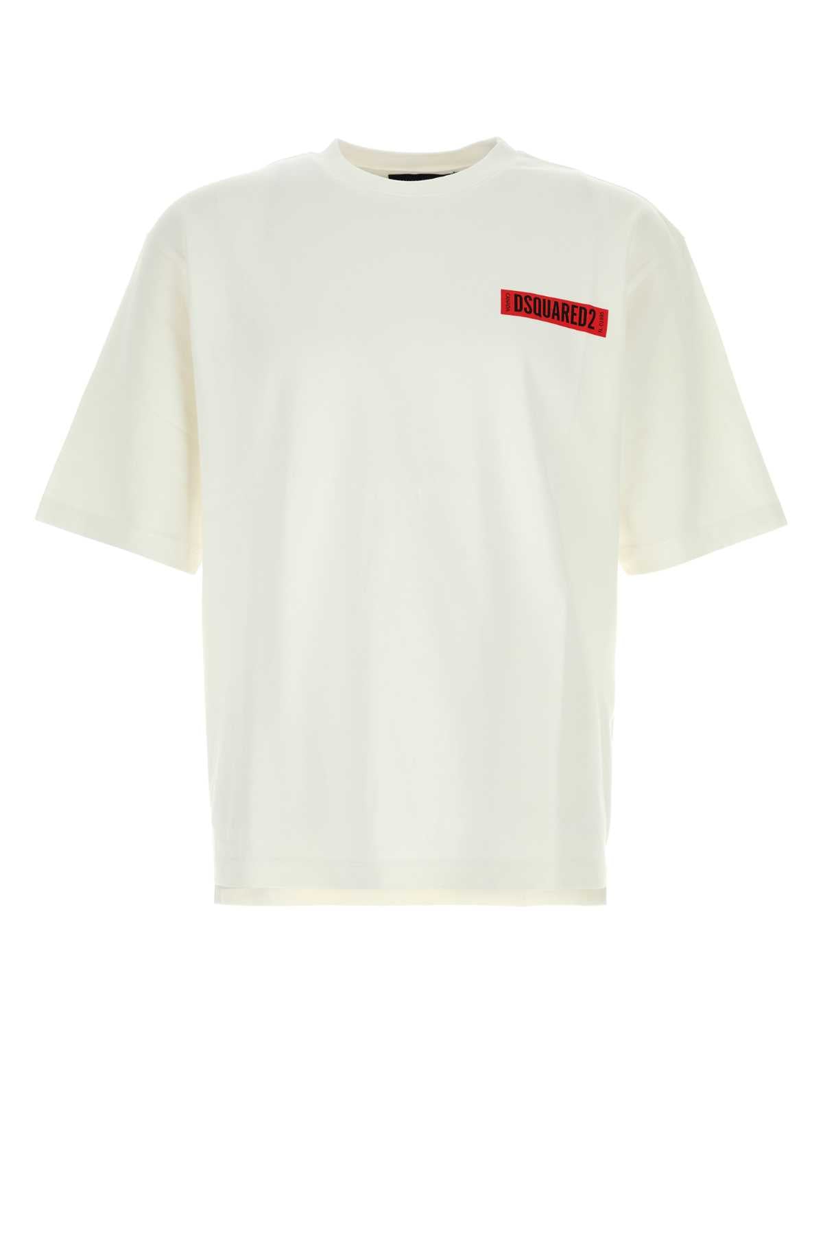Dsquared Men White Cotton T-Shirt DSQUARED2
