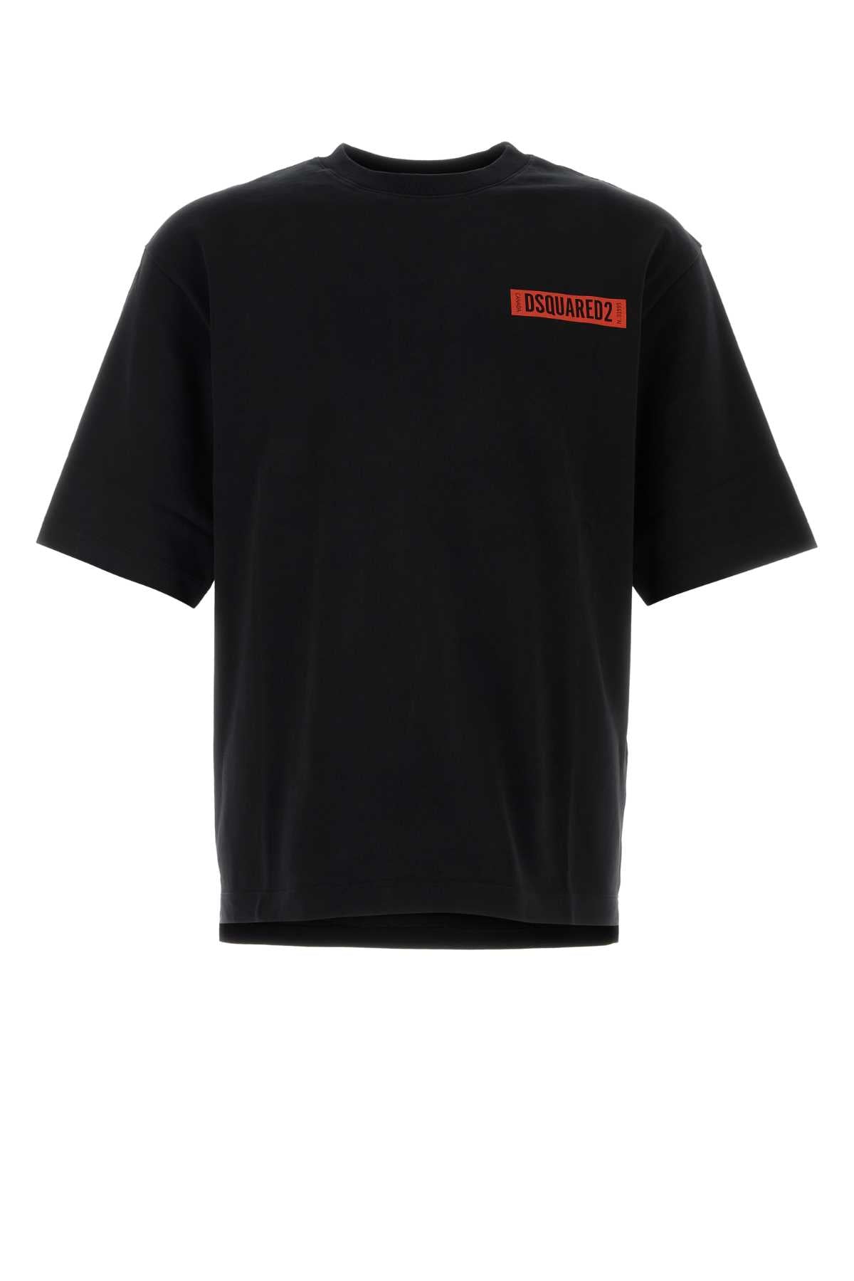 Dsquared Men Black Cotton T-Shirt DSQUARED2