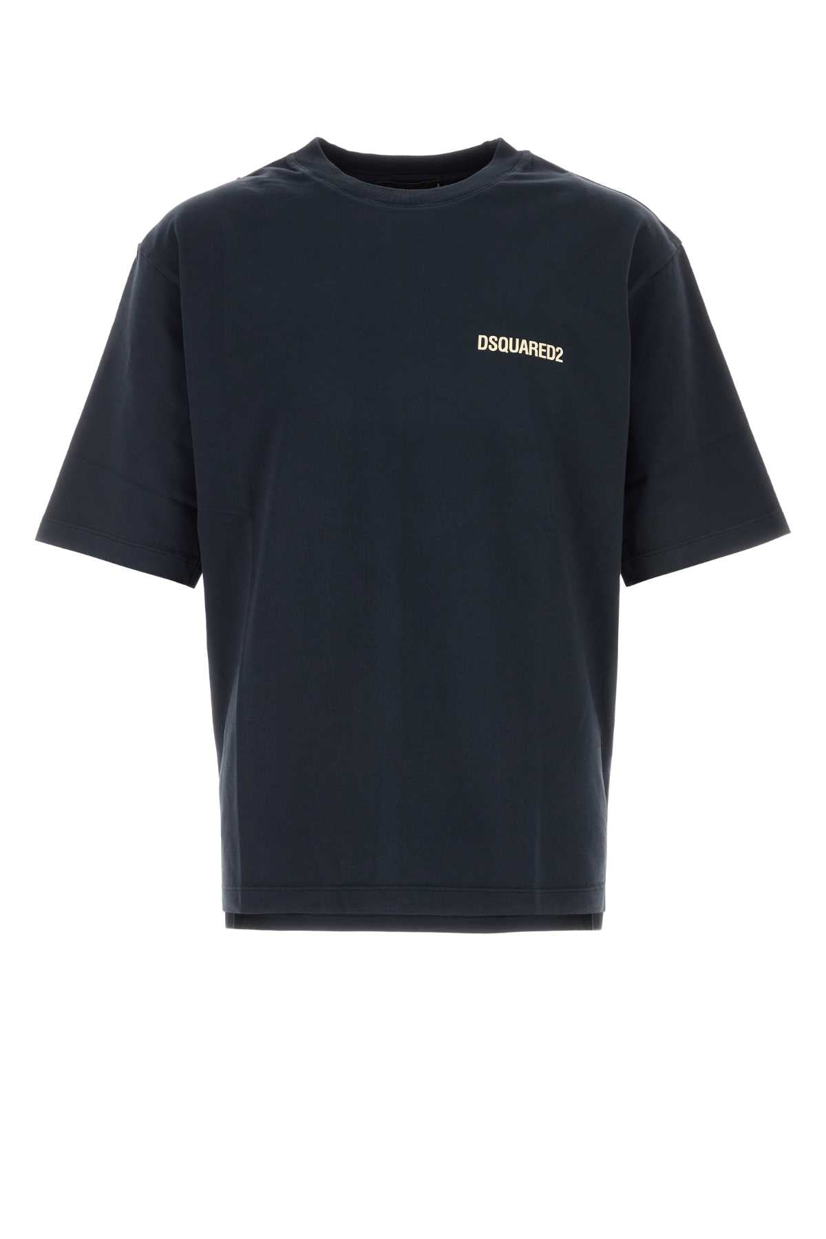 Dsquared Men Navy Blue Cotton T-Shirt DSQUARED2