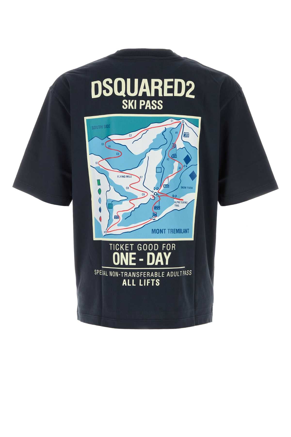 Dsquared Men Navy Blue Cotton T-Shirt DSQUARED2