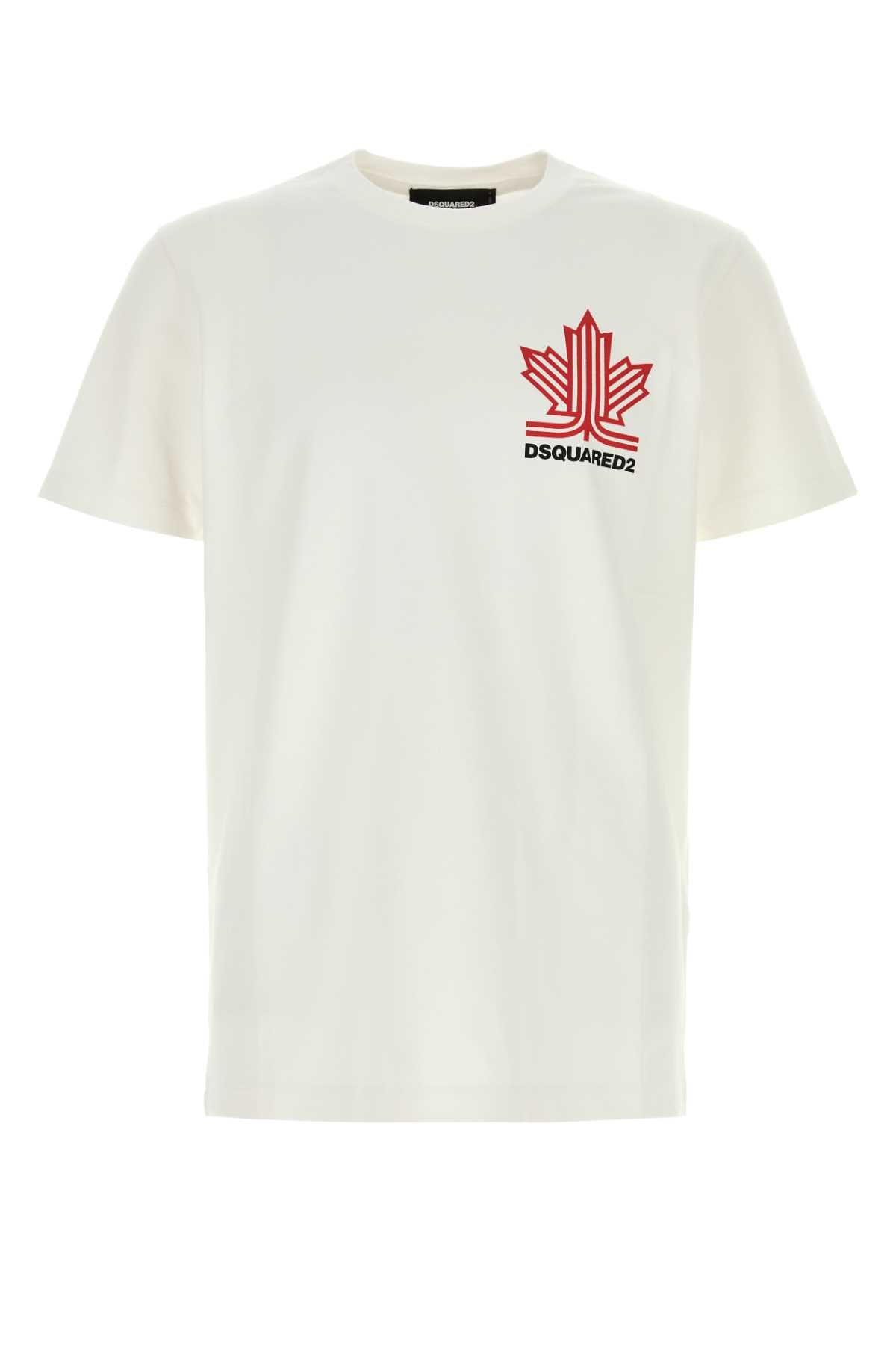 Dsquared Men White Cotton T-Shirt DSQUARED2