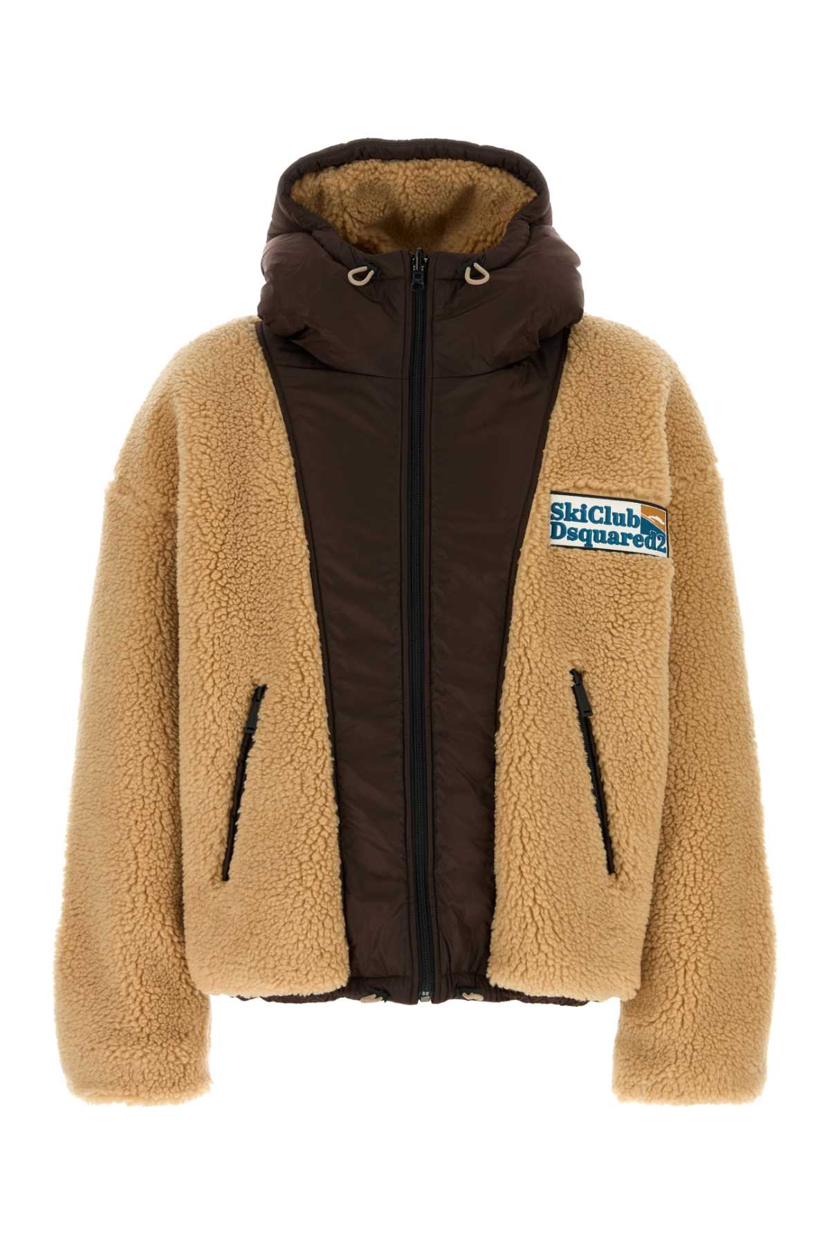 Dsquared Men Beige Teddy Reversbile Jacket DSQUARED2