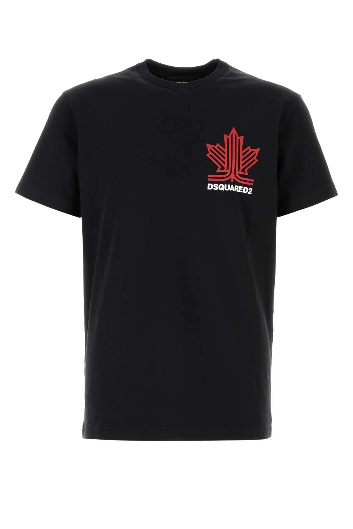 Dsquared Men Black Cotton T-Shirt DSQUARED2