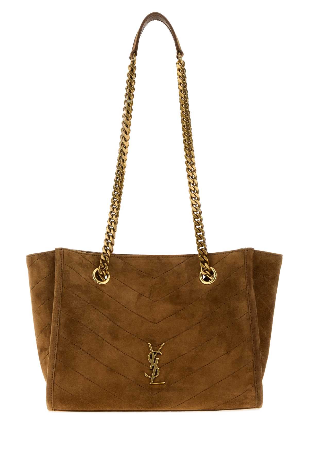 Saint Laurent Women Camel Suede Small Niki Shoulder Bag SAINT LAURENT