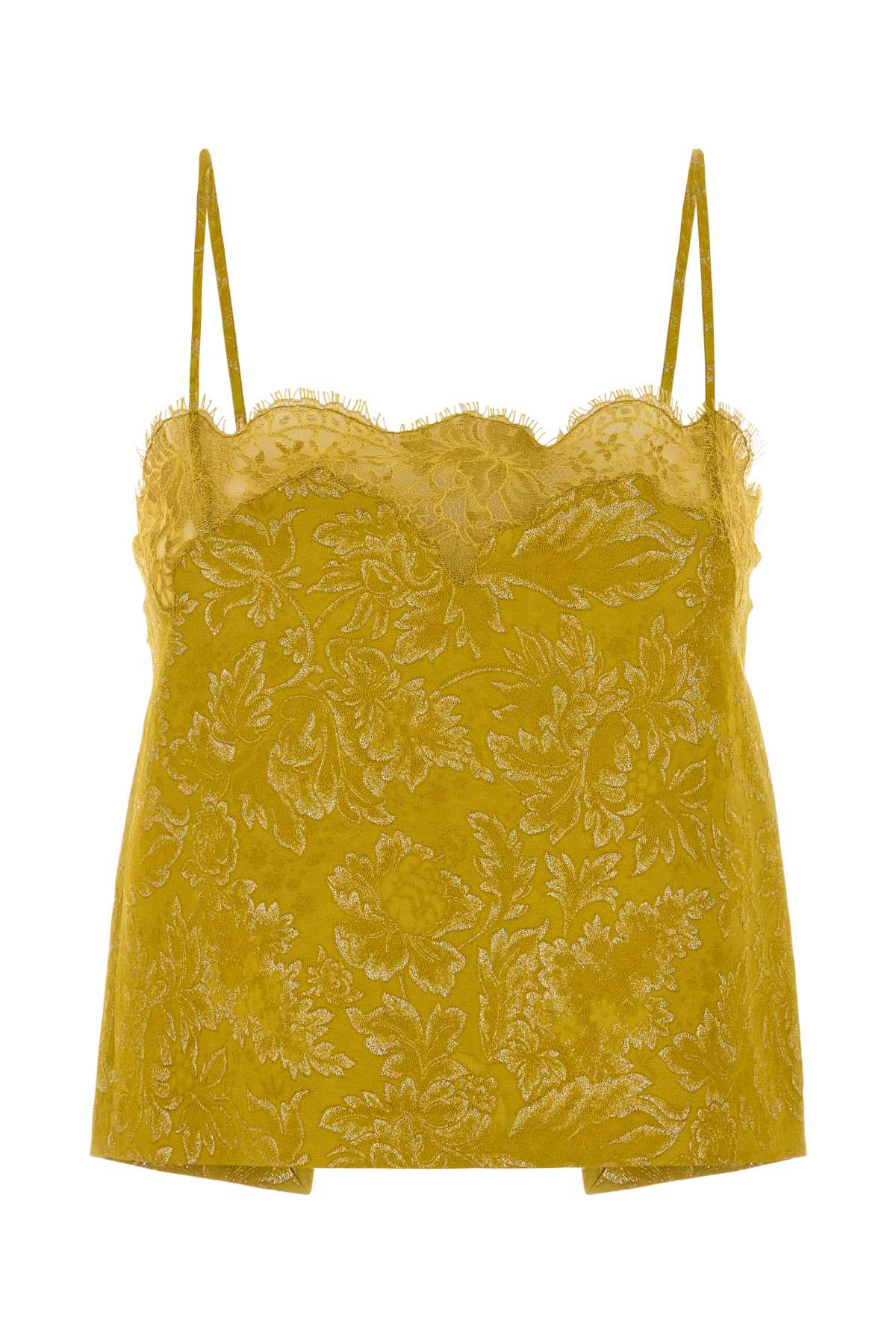 Saint Laurent Women Gold Jacquard Top SAINT LAURENT
