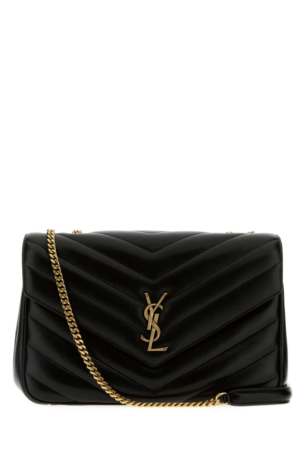 Saint Laurent Women Black Leather Large Lou Lou Shoulder Bag SAINT LAURENT