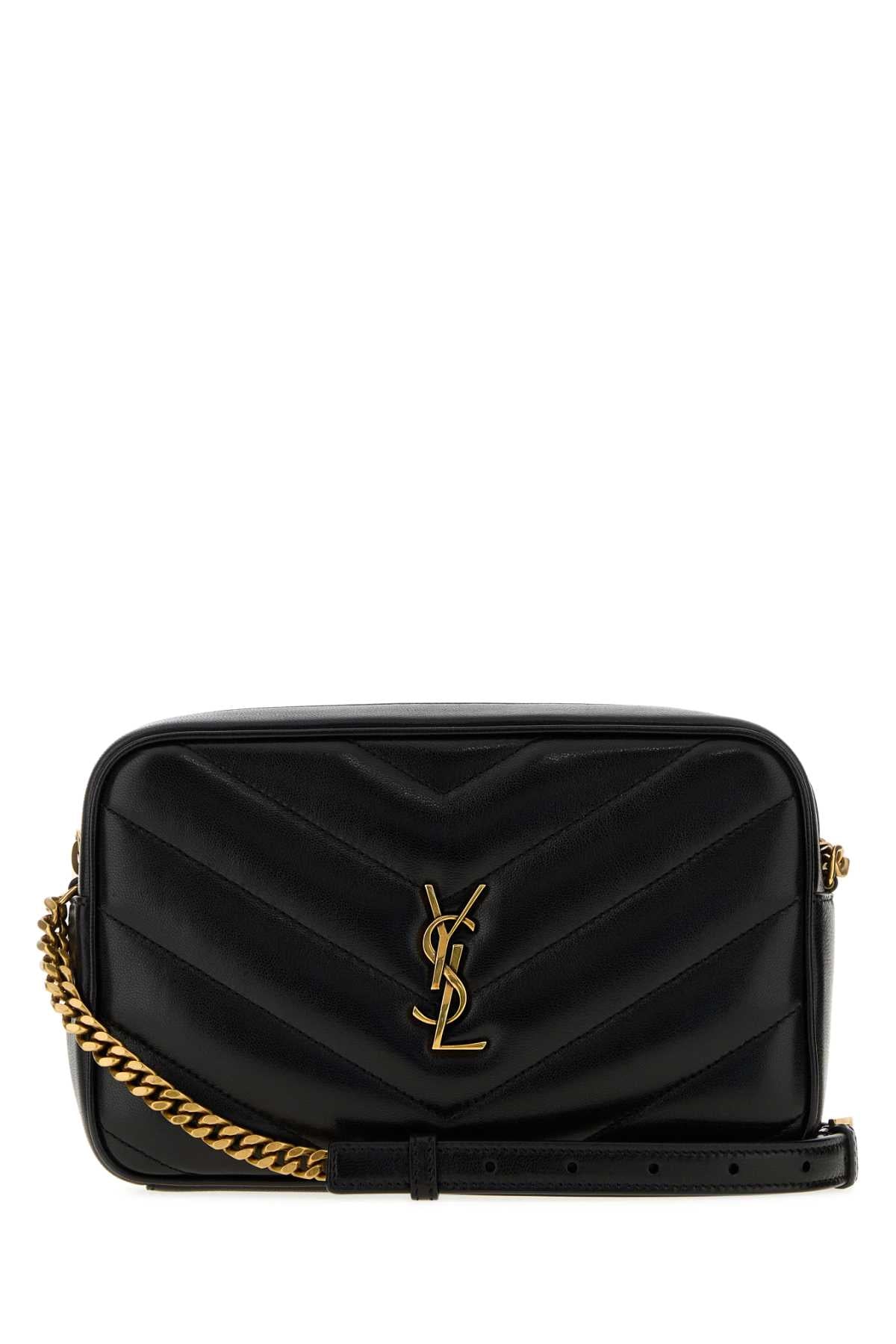 Saint Laurent Women Black Leather Loulou Crossbody Bag SAINT LAURENT