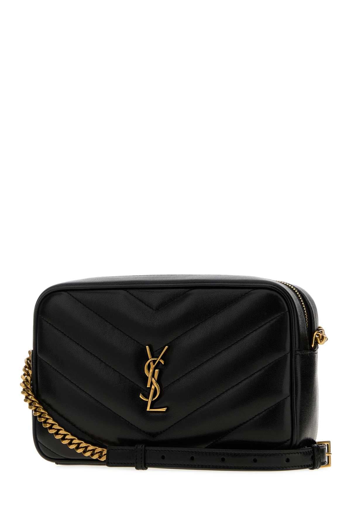 Saint Laurent Women Black Leather Loulou Crossbody Bag SAINT LAURENT