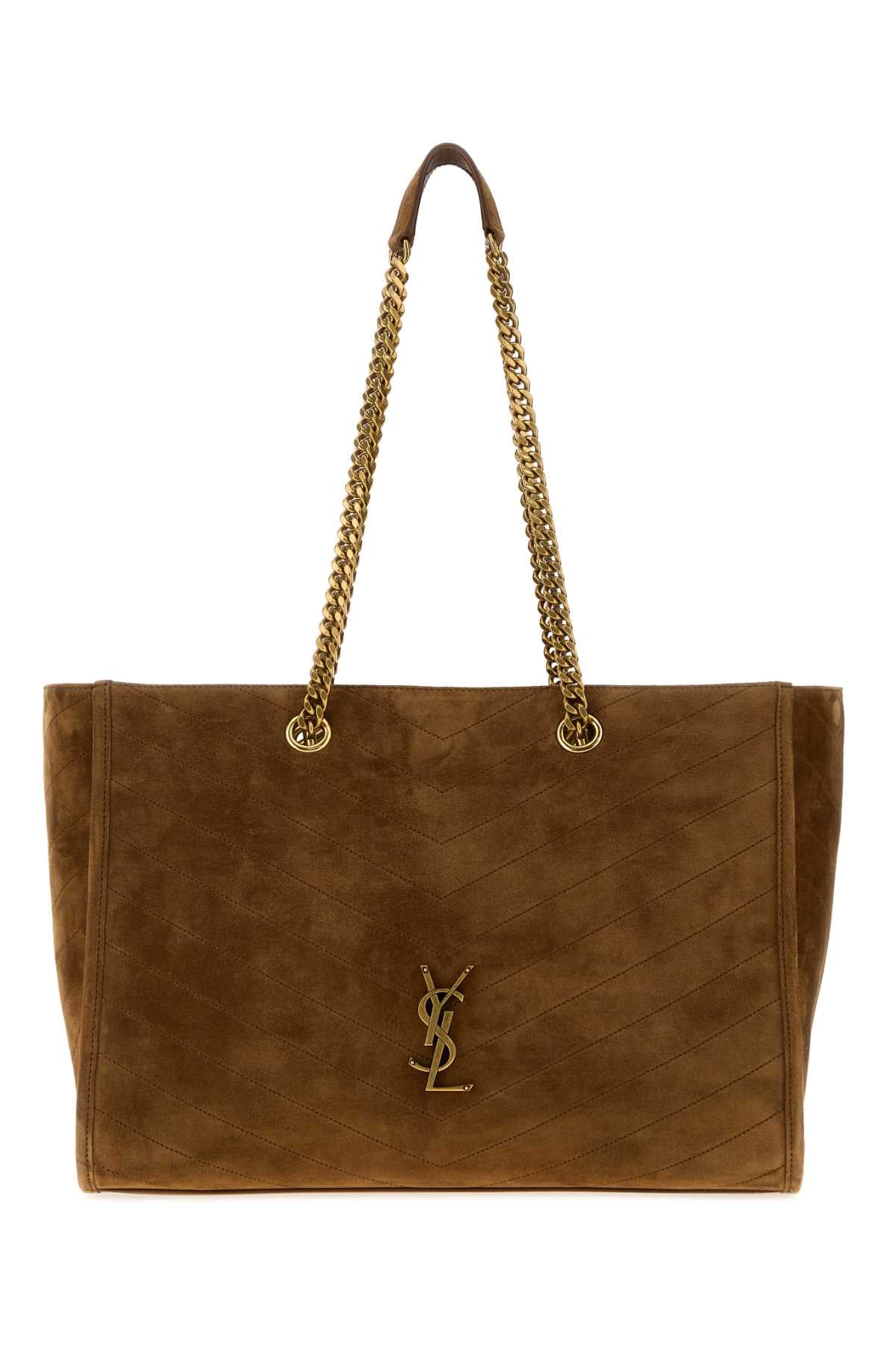 Saint Laurent Women Camel Suede Niki Shopping Bag SAINT LAURENT