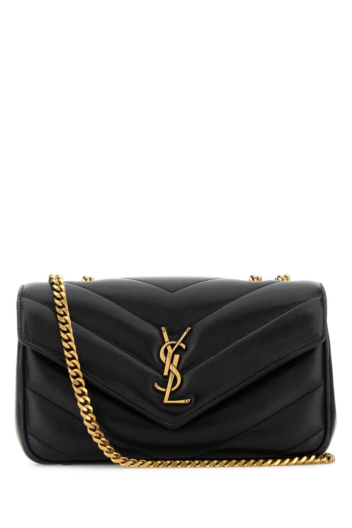 Saint Laurent Women Black Leather Small Loulou Shoulder Bag SAINT LAURENT
