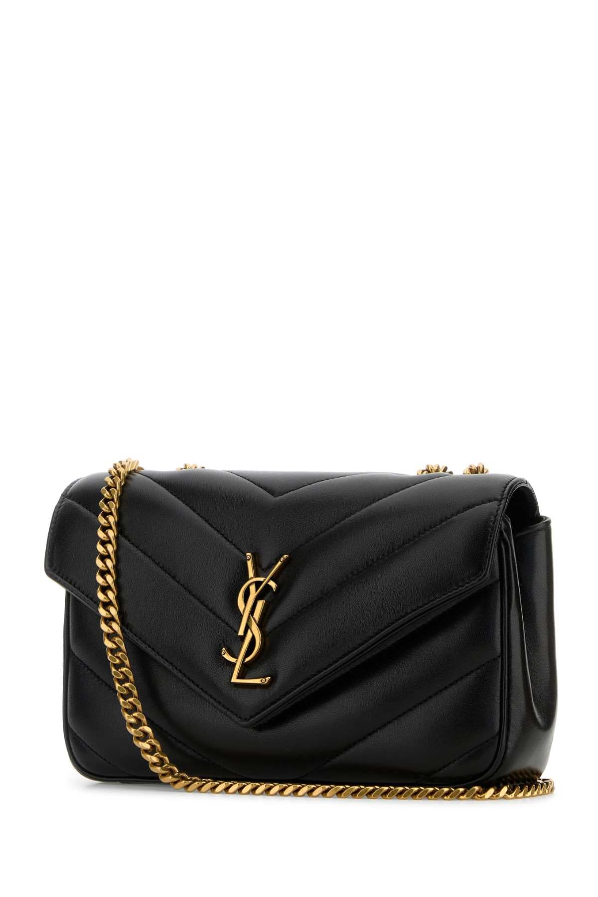 Saint Laurent Women Black Leather Small Loulou Shoulder Bag SAINT LAURENT