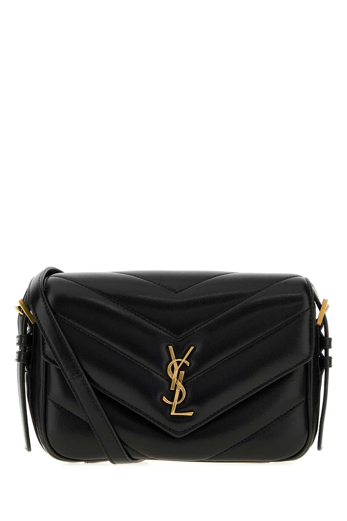 Saint Laurent Women Black Leather Loulou Toy Crossbody Bag SAINT LAURENT