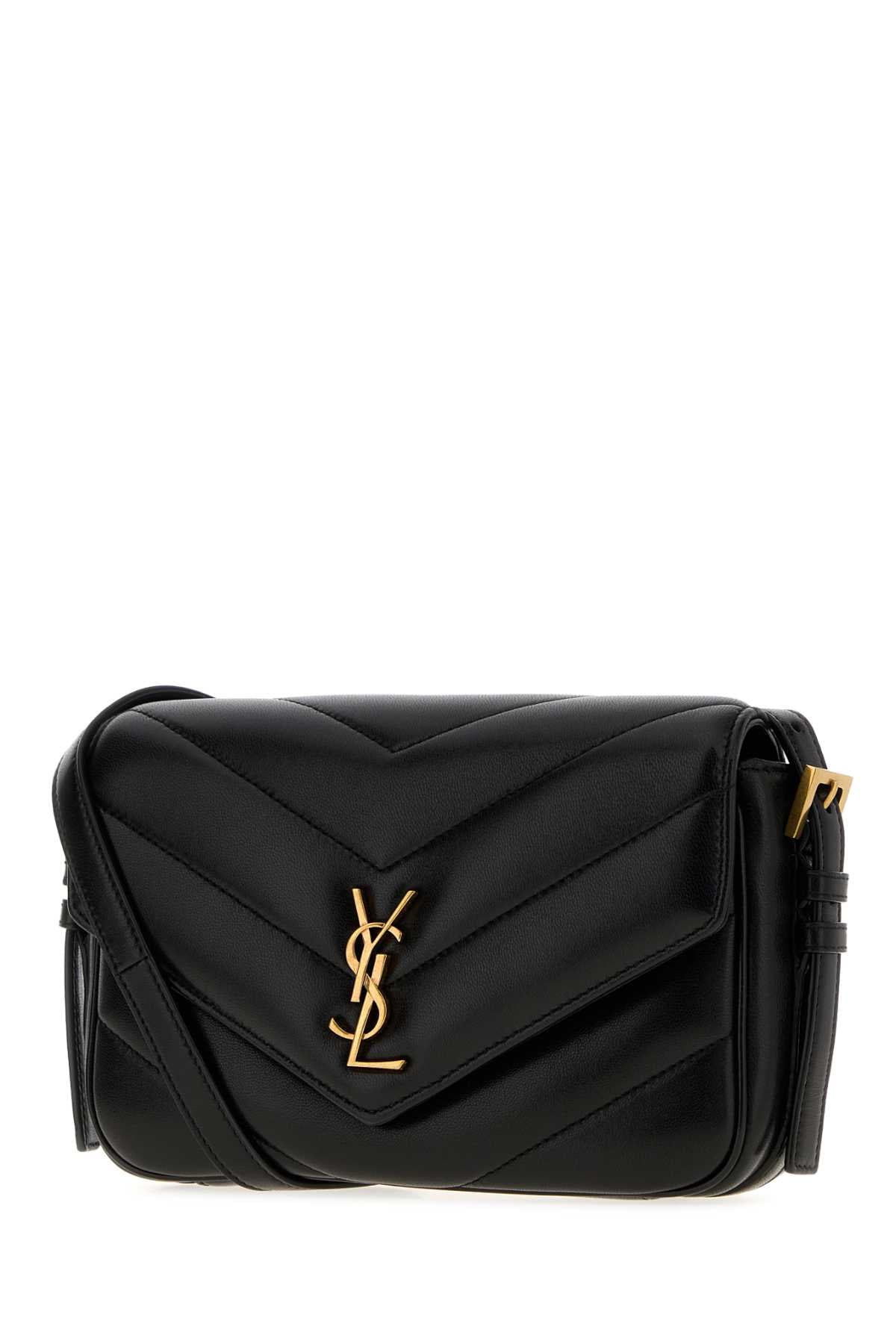 Saint Laurent Women Black Leather Loulou Toy Crossbody Bag SAINT LAURENT