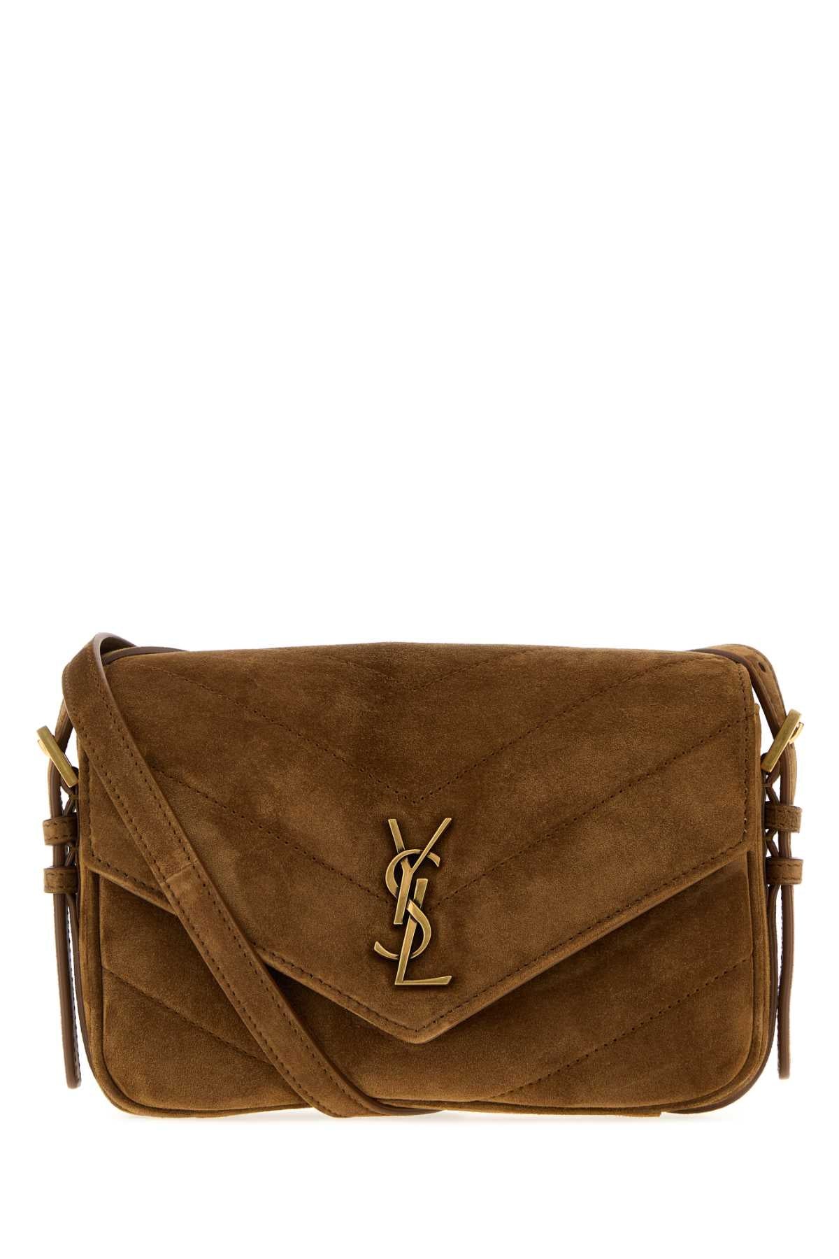 Saint Laurent Women Camel Suede Loulou Toy Crossbody Bag SAINT LAURENT