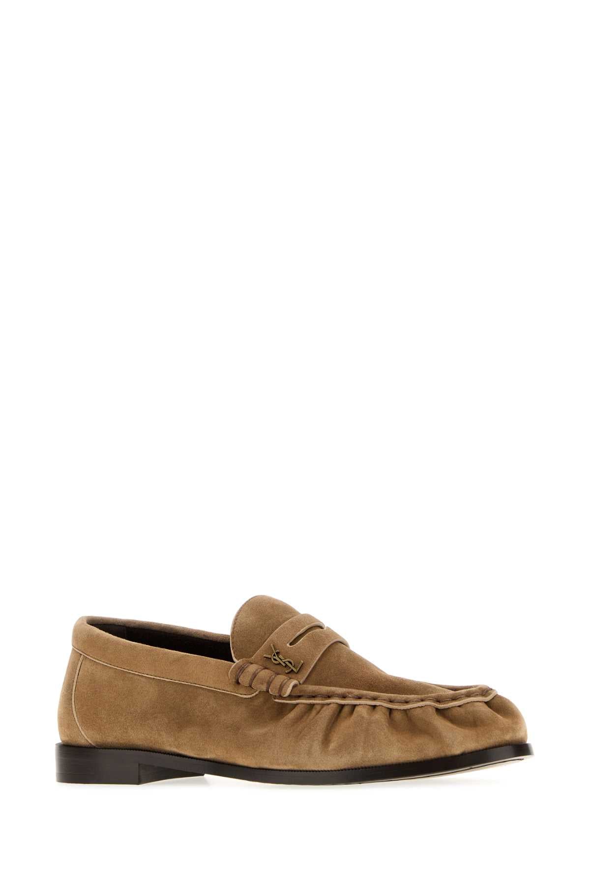 Saint Laurent Women Cappuccino Suede Le Loafer Loafers SAINT LAURENT