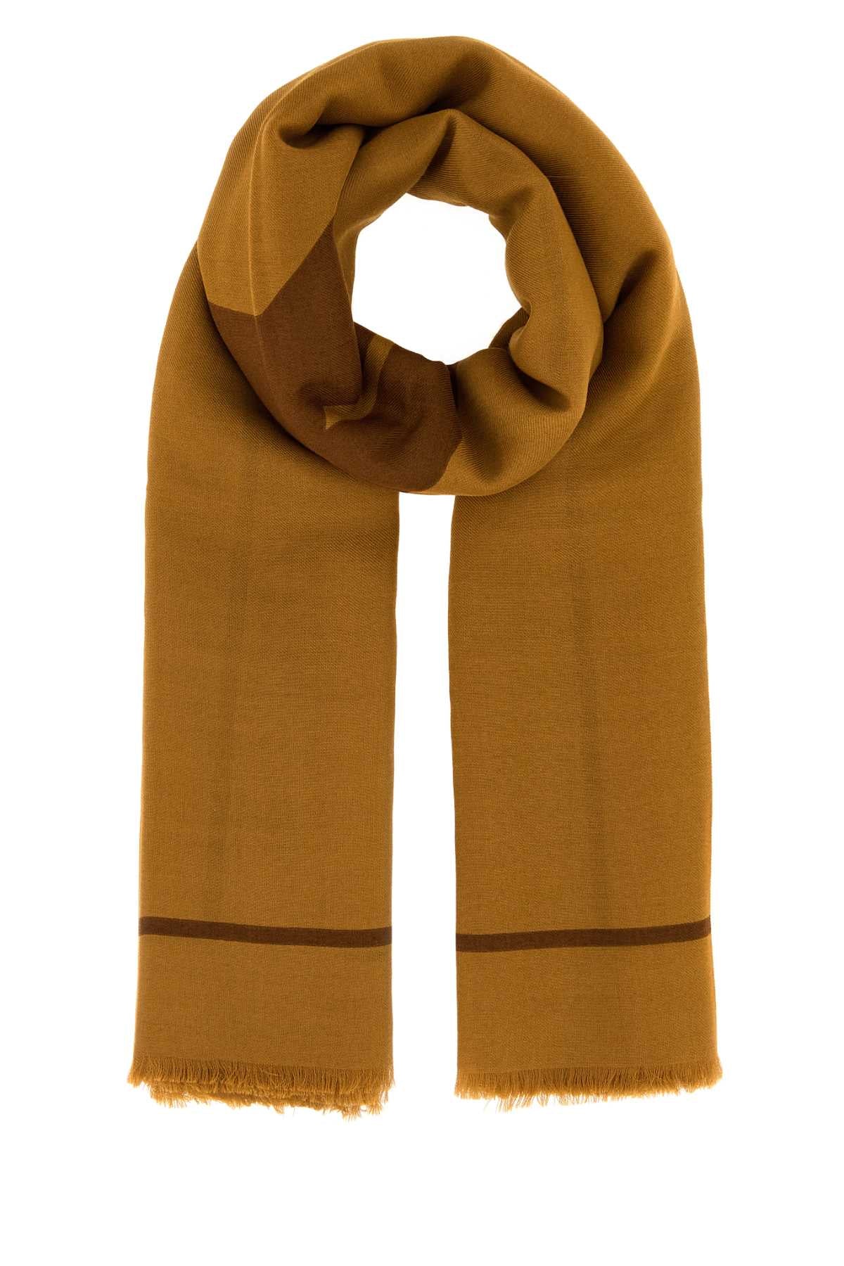 Saint Laurent Women Ocre Wool Scarf SAINT LAURENT