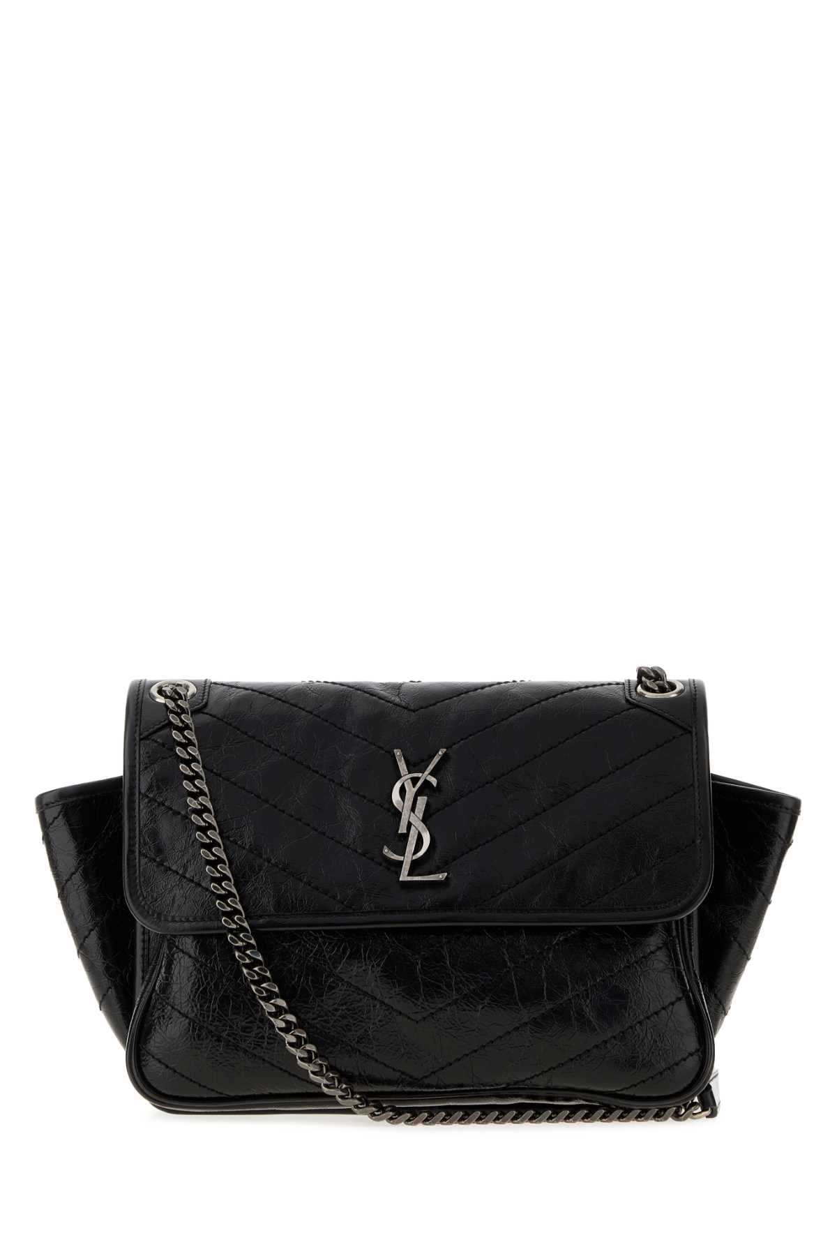 Saint Laurent Women Black Leather Niki Tripouch Shoulder Bag SAINT LAURENT