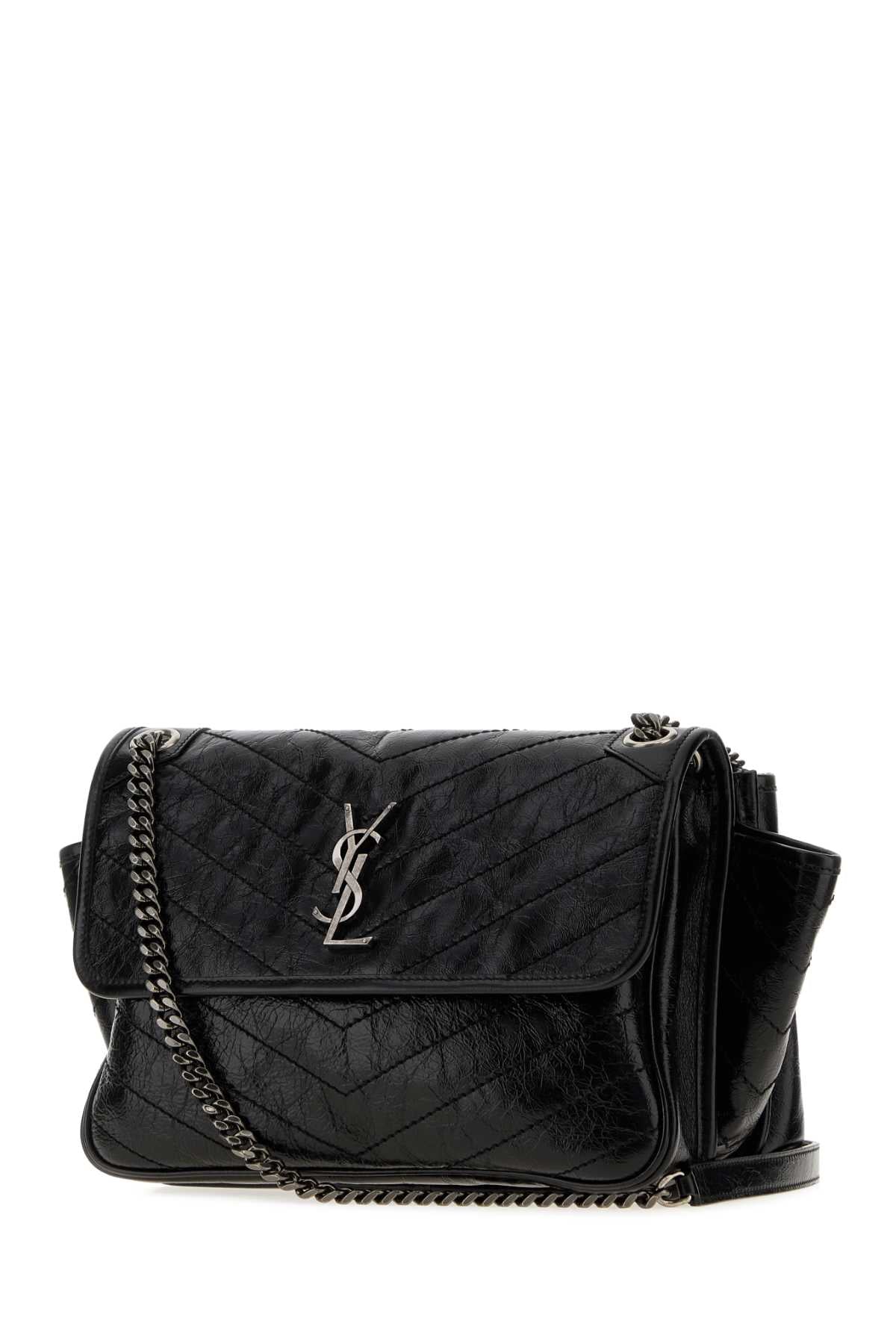 Saint Laurent Women Black Leather Niki Tripouch Shoulder Bag SAINT LAURENT