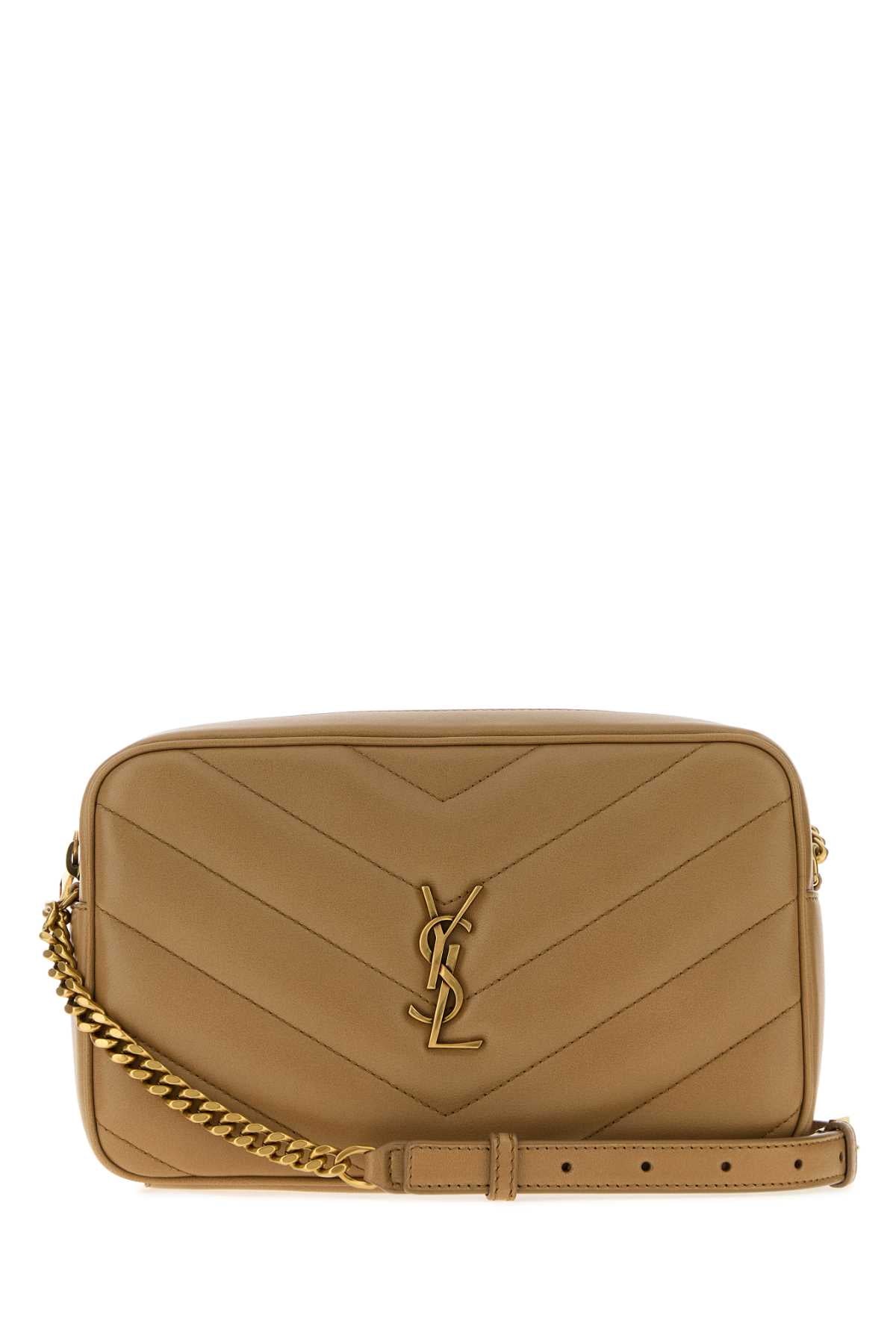 Saint Laurent Women Camel Leather Loulou Crossbody Bag SAINT LAURENT