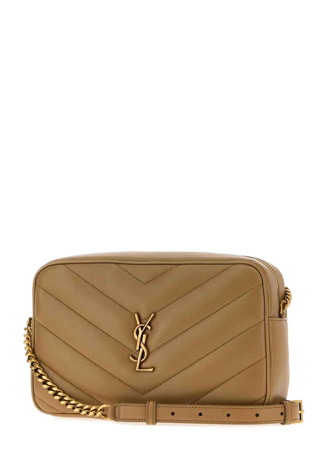 Saint Laurent Women Camel Leather Loulou Crossbody Bag SAINT LAURENT