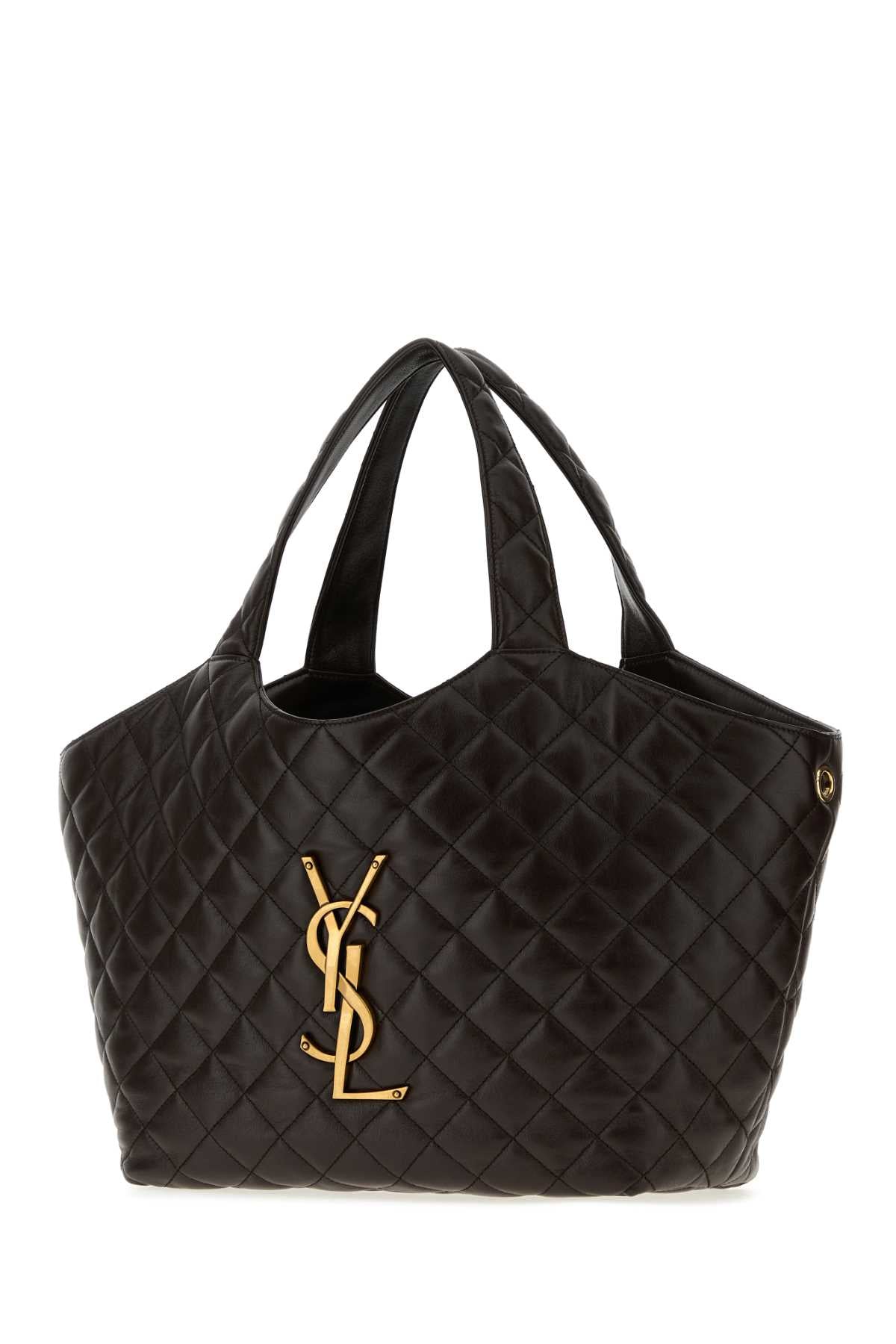 Saint Laurent Women Dark Brown Nappa Medium Icare Shopping Bag SAINT LAURENT
