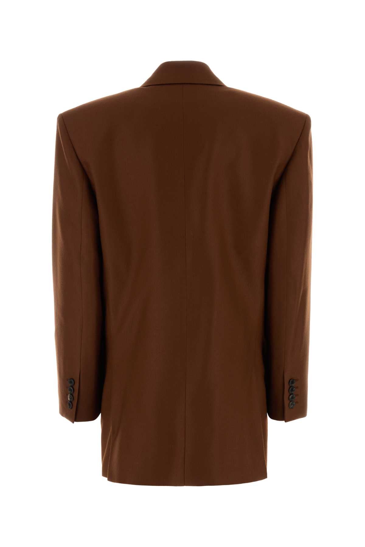 Saint Laurent Women Caramel Chasmere Blazer SAINT LAURENT