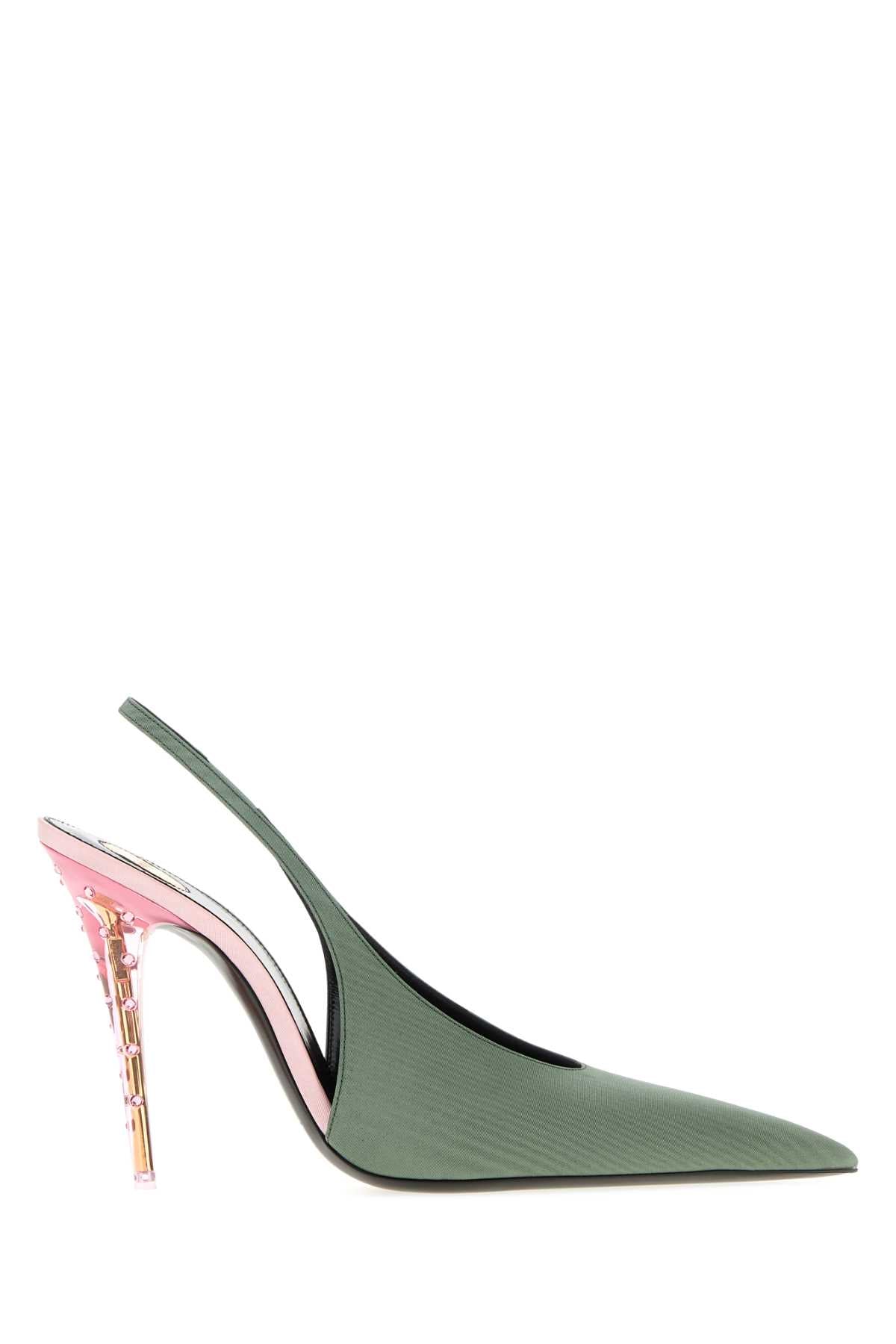 Saint Laurent Women Green Fabric Loredana Pumps SAINT LAURENT