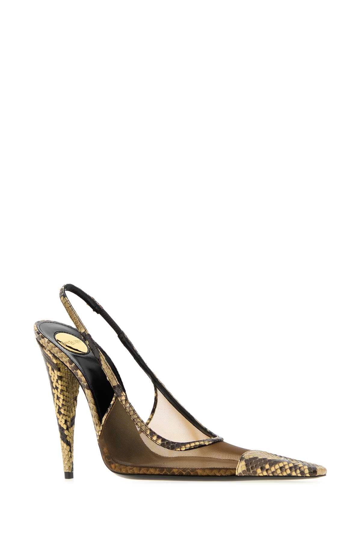 Saint Laurent Women Multicolor Mesh And Leather Jema Pumps SAINT LAURENT