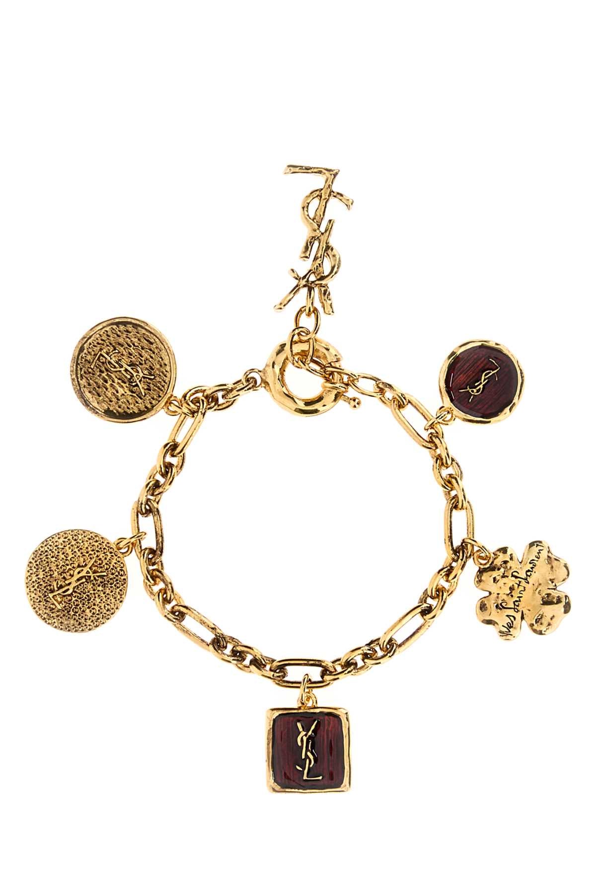 Saint Laurent Women Gold Metal Cassandre Bracelet SAINT LAURENT