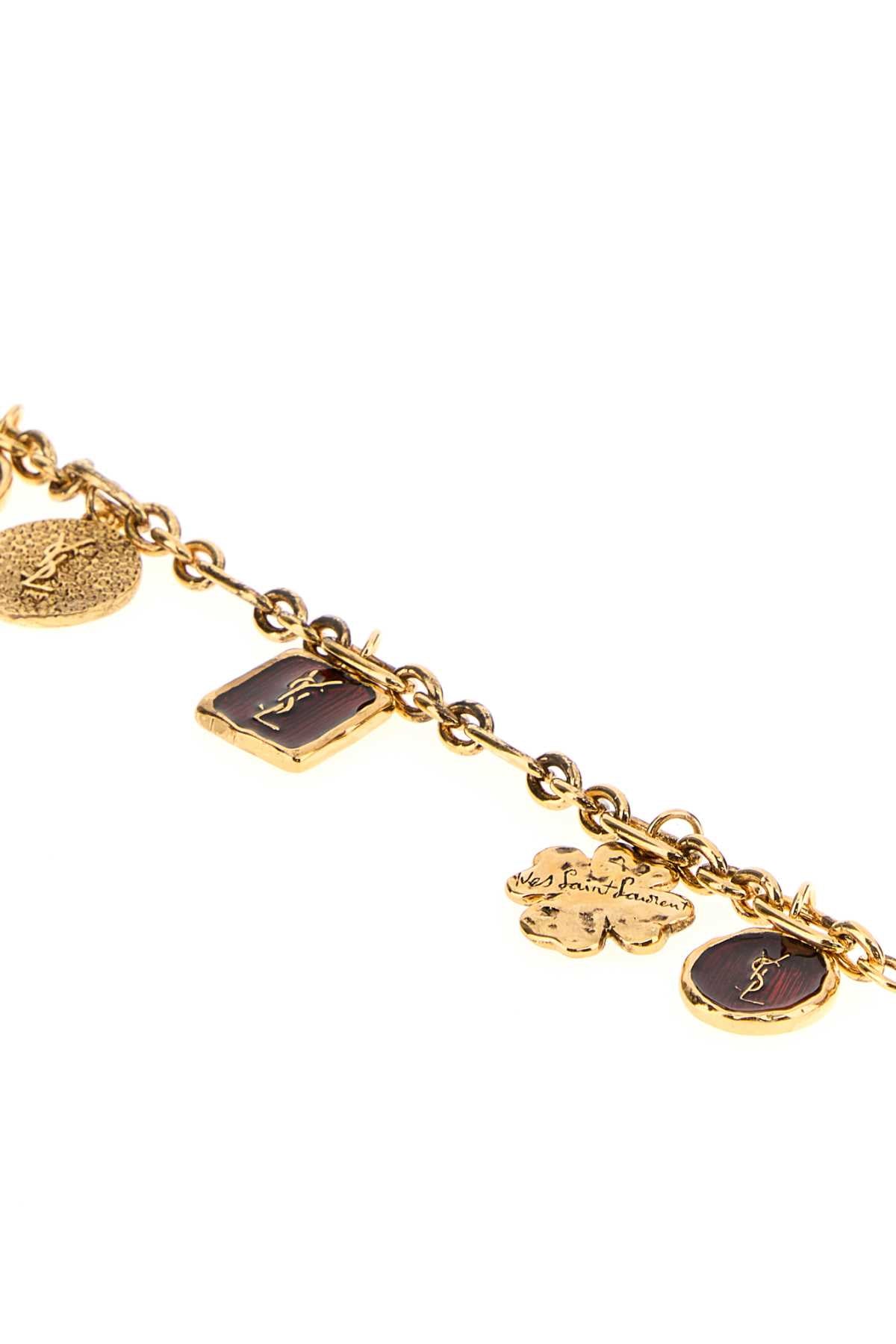 Saint Laurent Women Gold Metal Cassandre Bracelet SAINT LAURENT