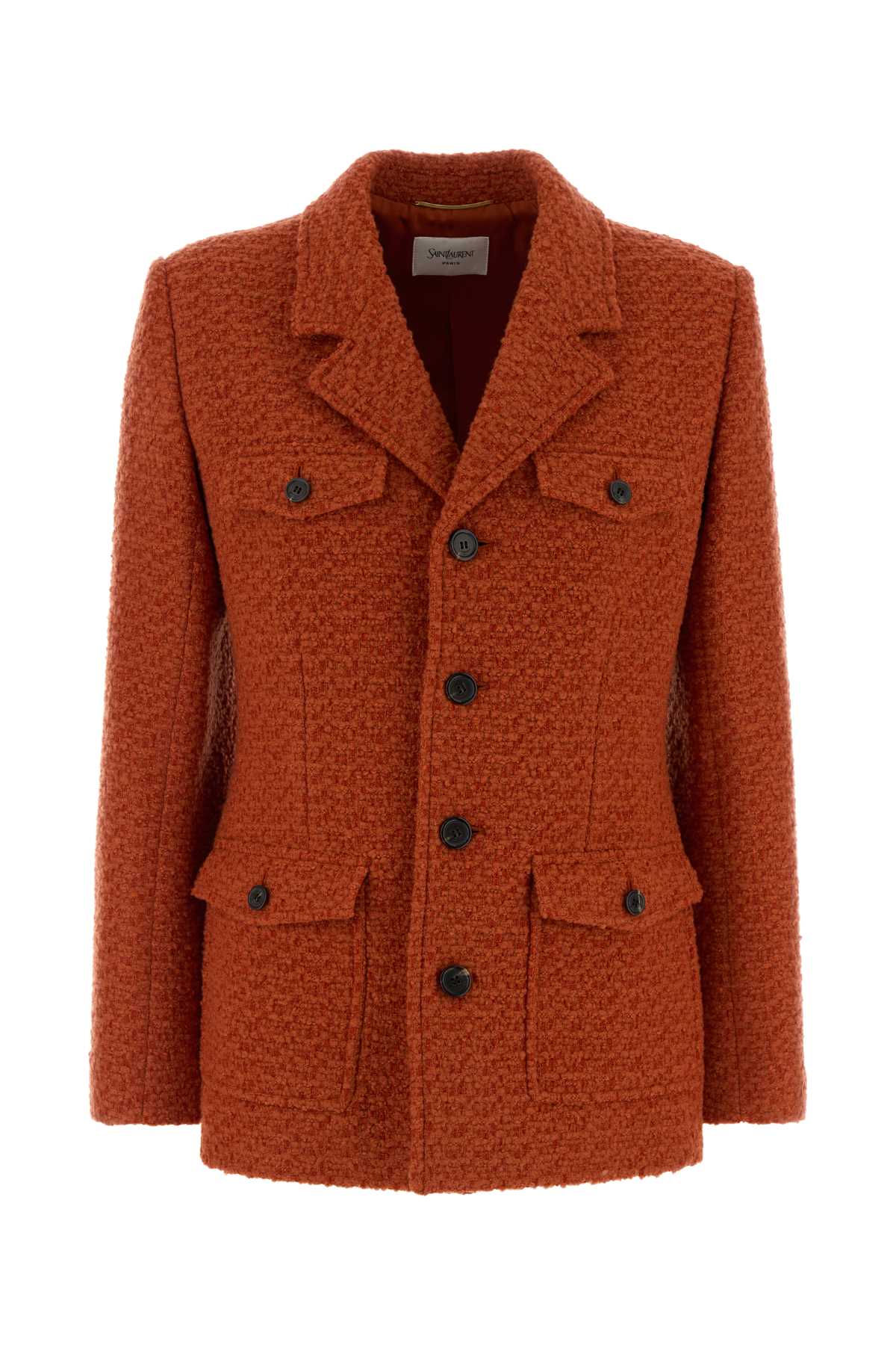 Saint Laurent Women Orange Boucle Blazer SAINT LAURENT
